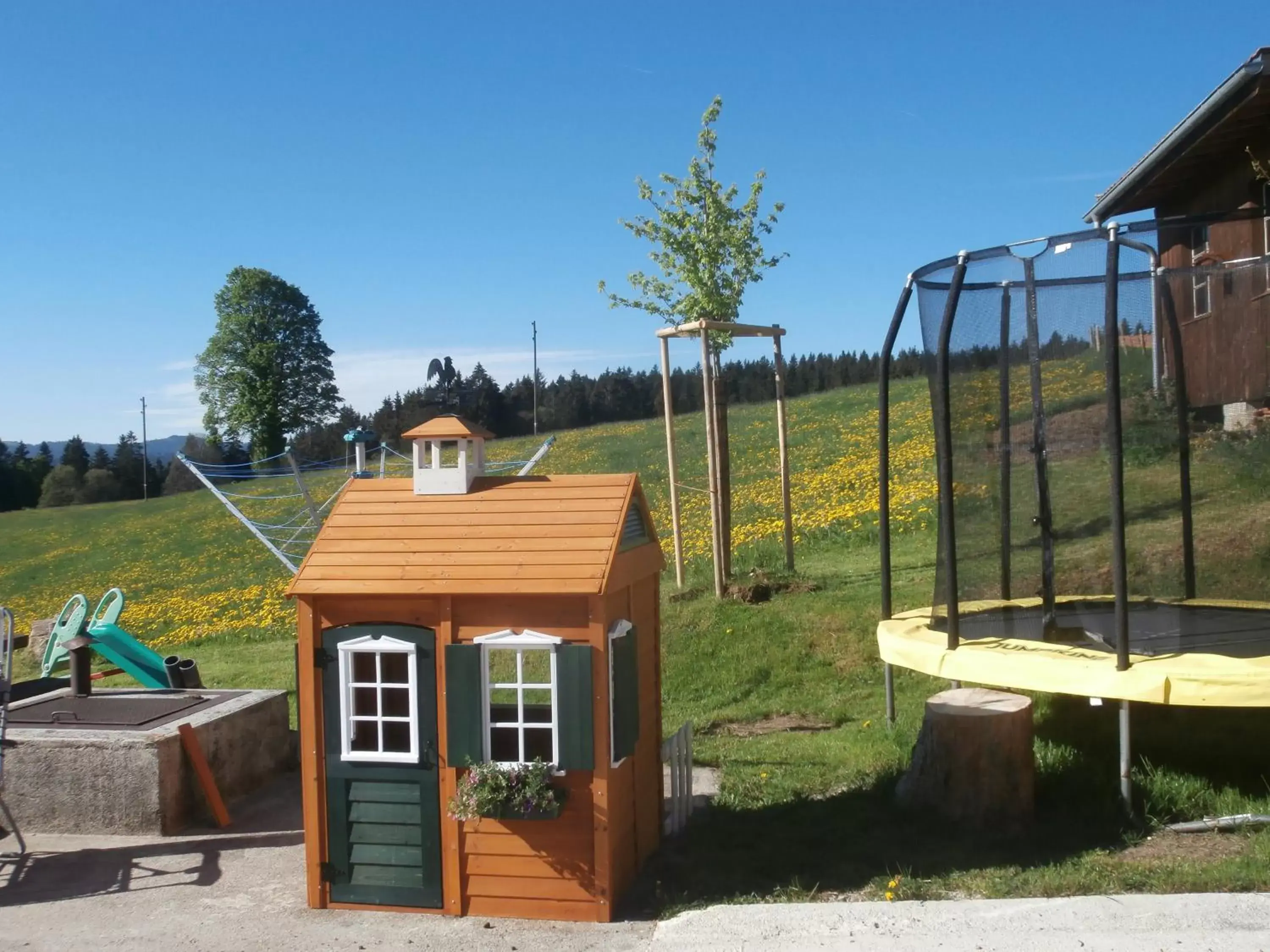 Balcony/Terrace, Children's Play Area in B&B La Ferme De Pouillerel