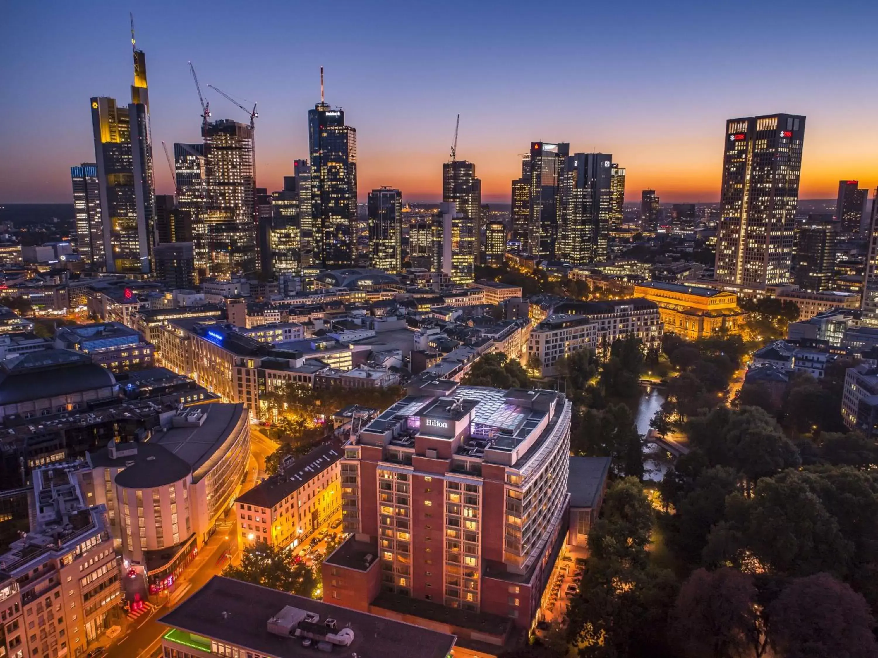 Property building, Bird's-eye View in Hilton Frankfurt City Centre