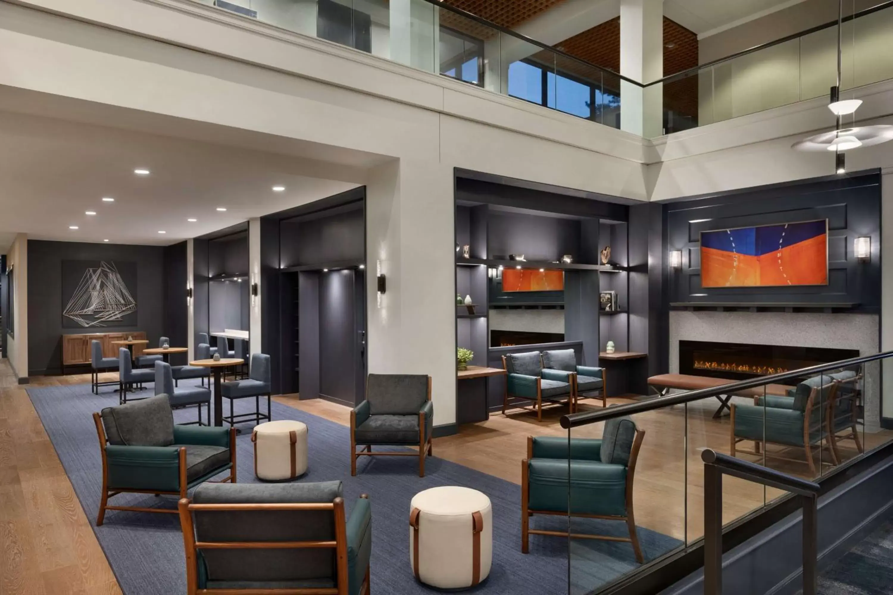 Lobby or reception, Lounge/Bar in Hilton Burlington Lake Champlain