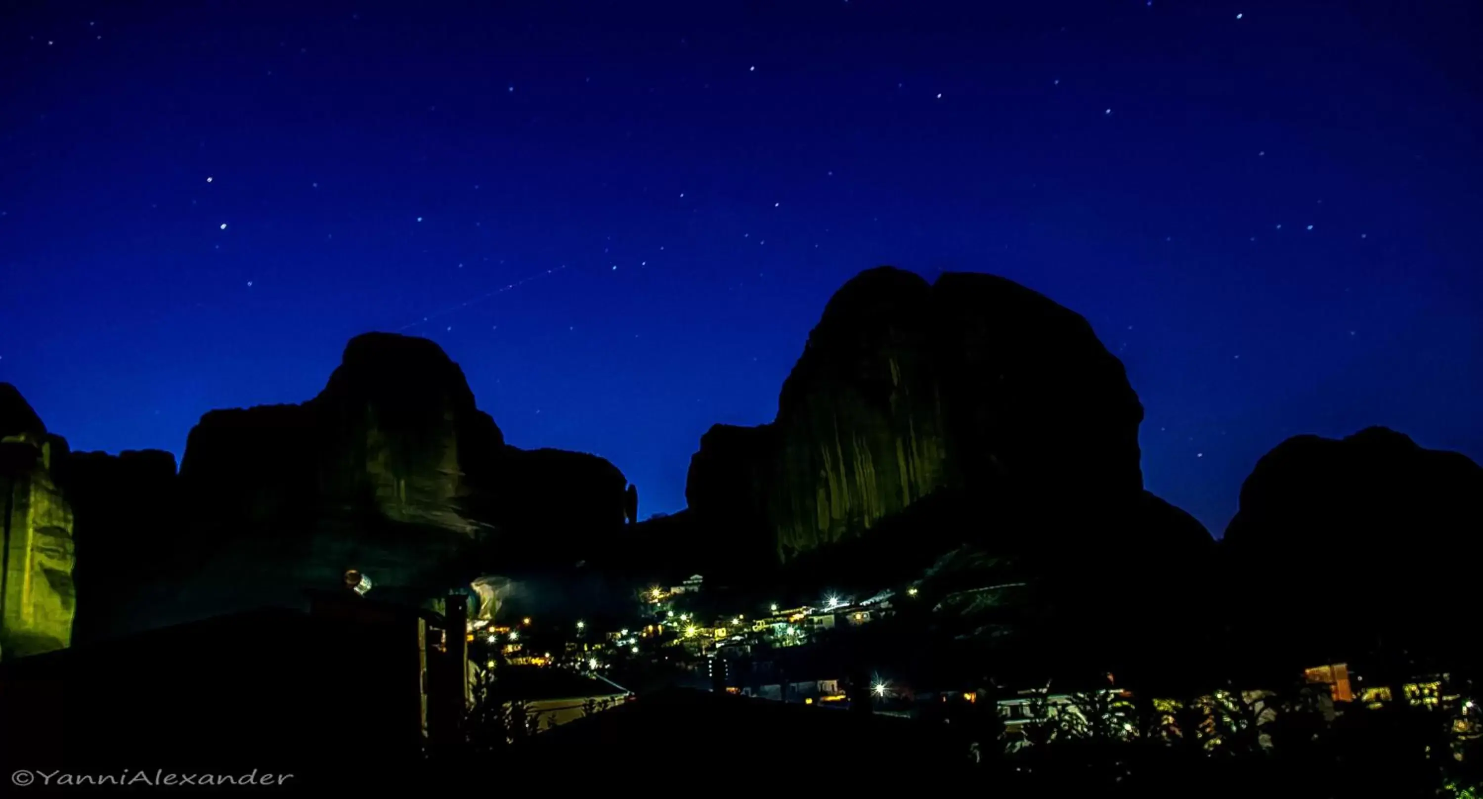 Night, Mountain View in Hotel Meteoritis