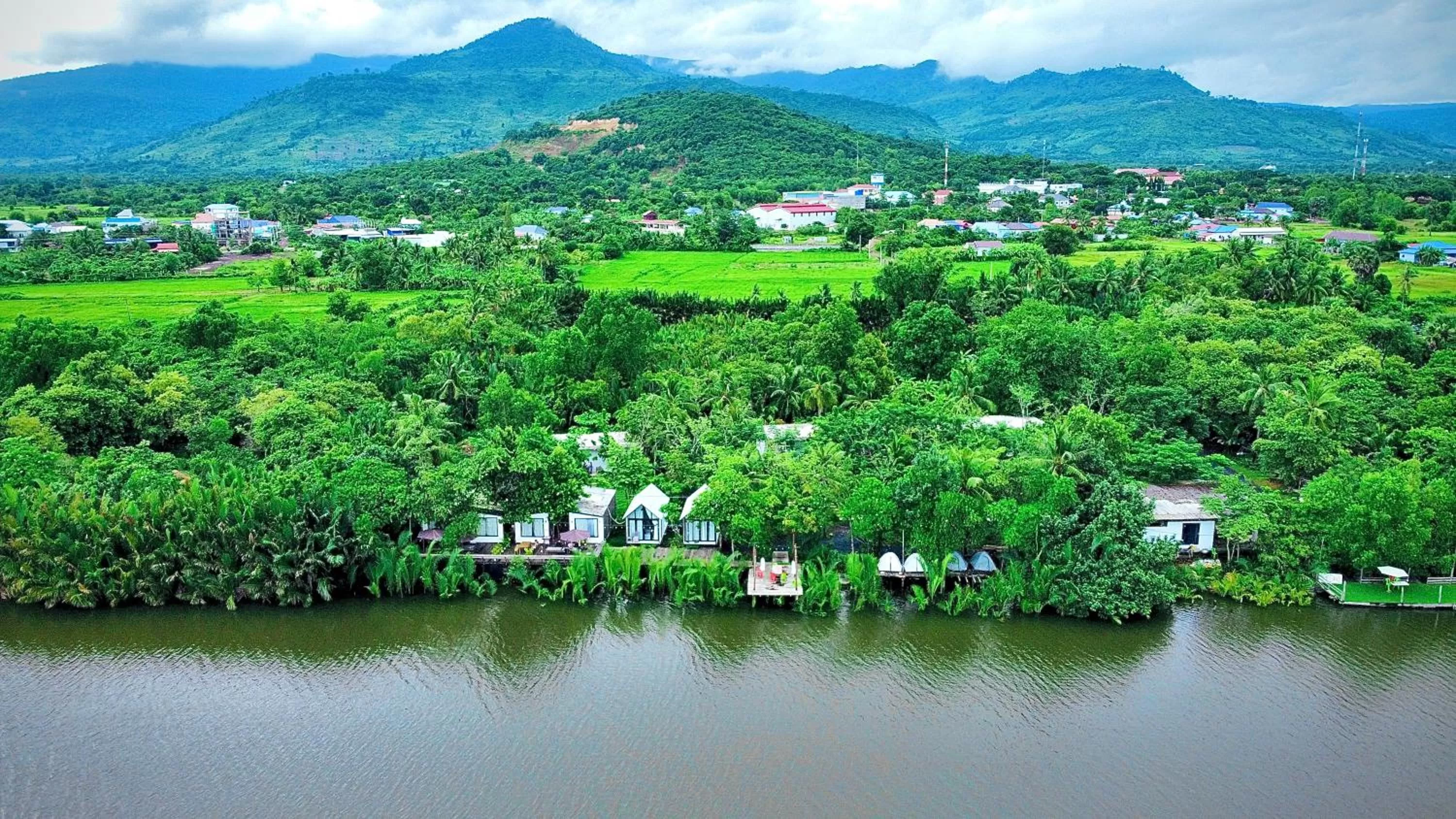 Natural landscape, Bird's-eye View in Kampot Riverfront Boutique