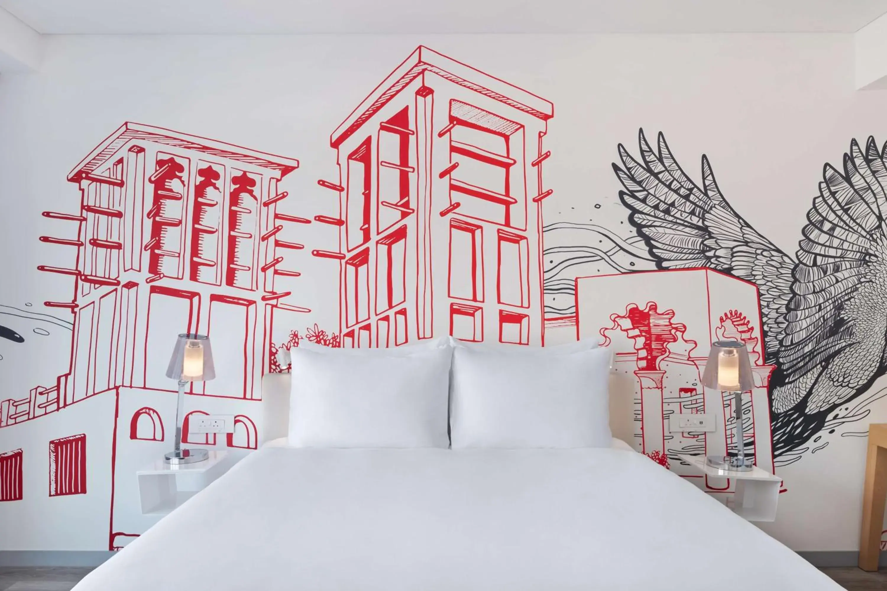 Bedroom, Bed in Radisson RED Dubai Silicon Oasis
