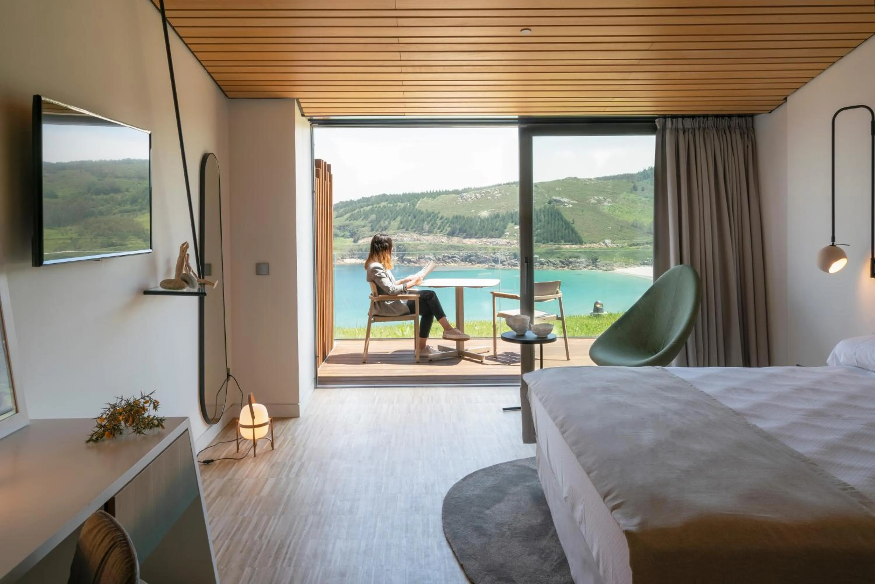 Balcony/Terrace, Bed in Parador Costa da Morte