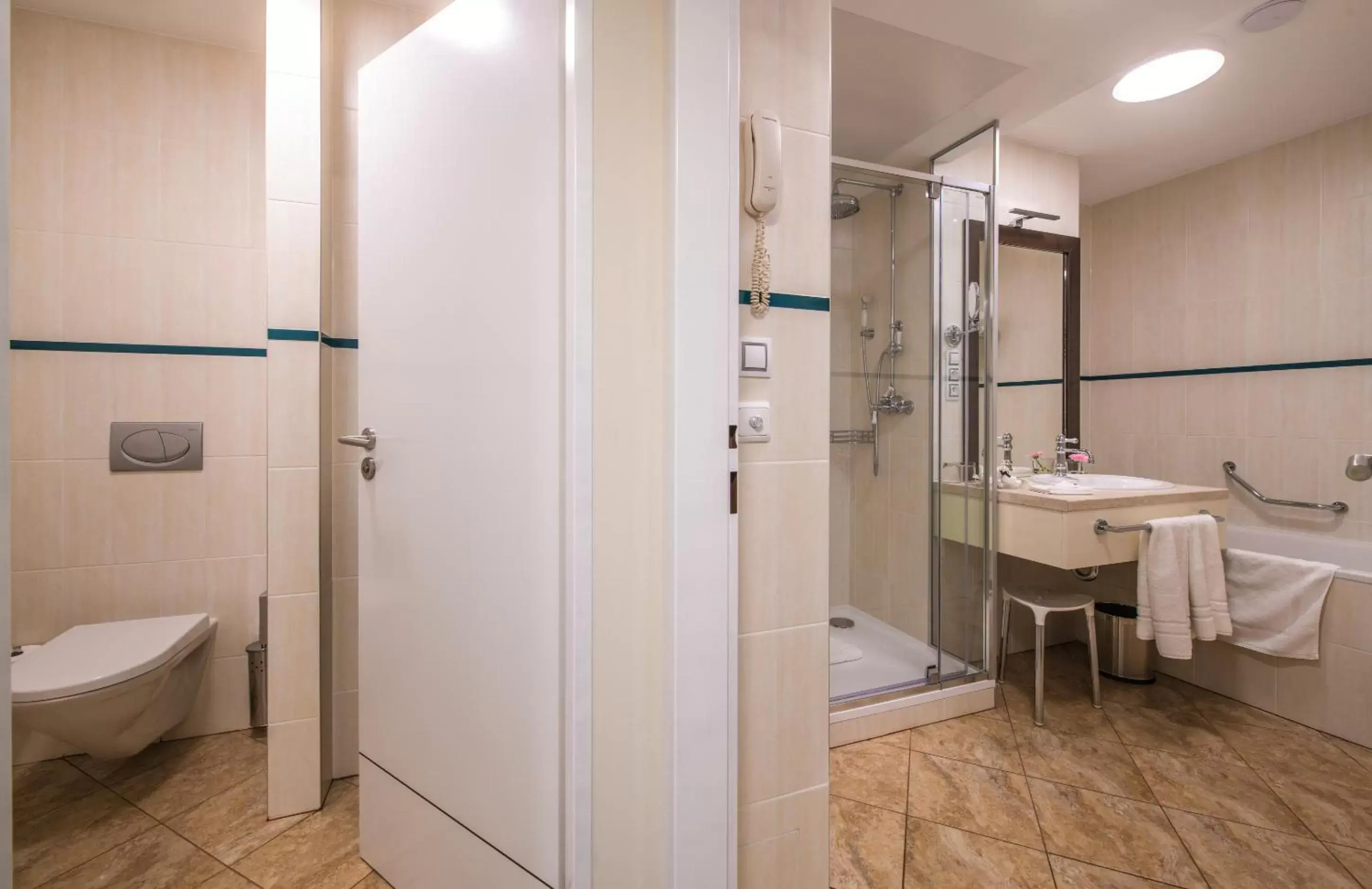 Shower, Bathroom in Grand Hotel Bohemia