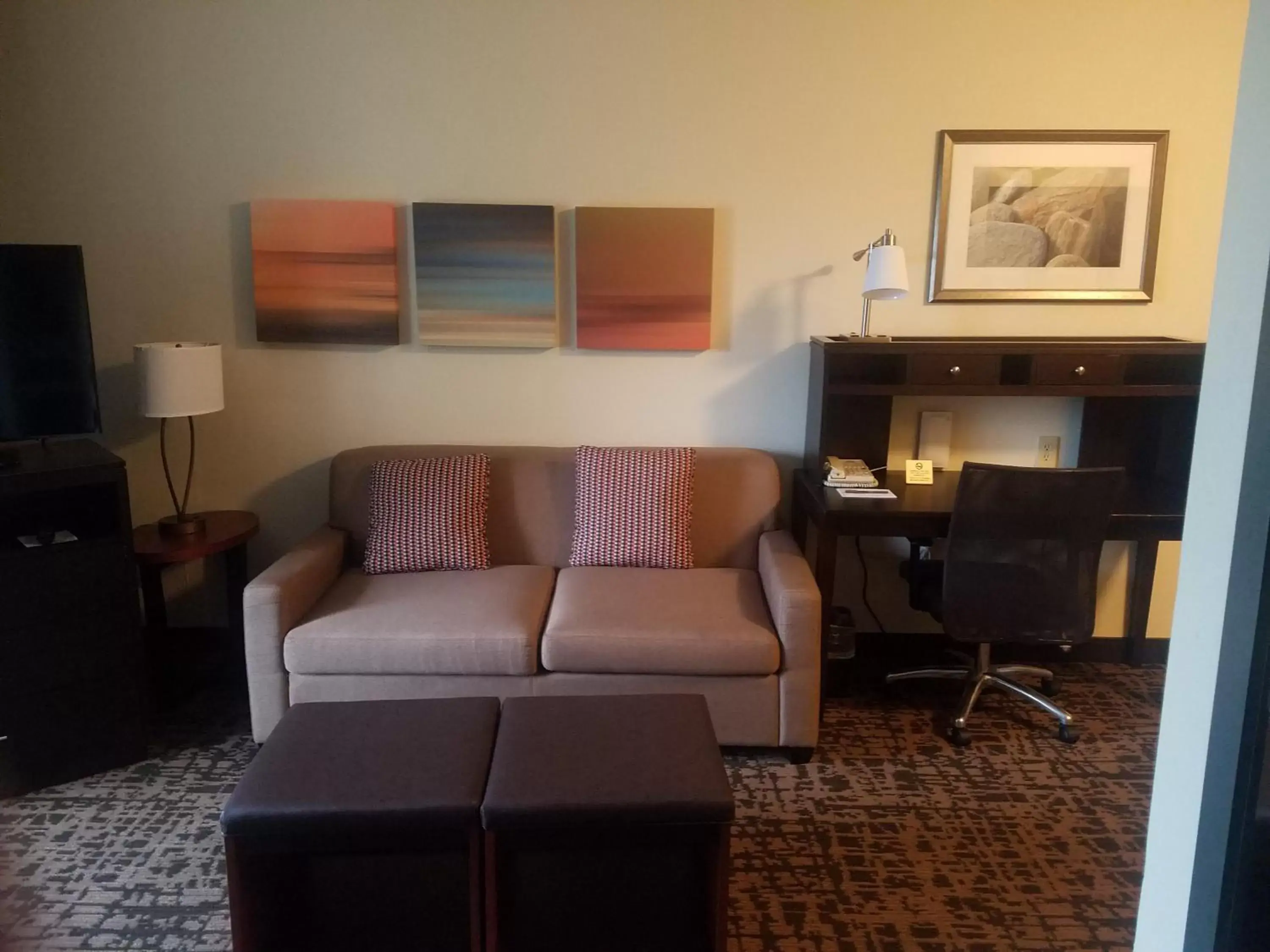 Living room, Seating Area in Staybridge Suites Indianapolis-Fishers, an IHG Hotel