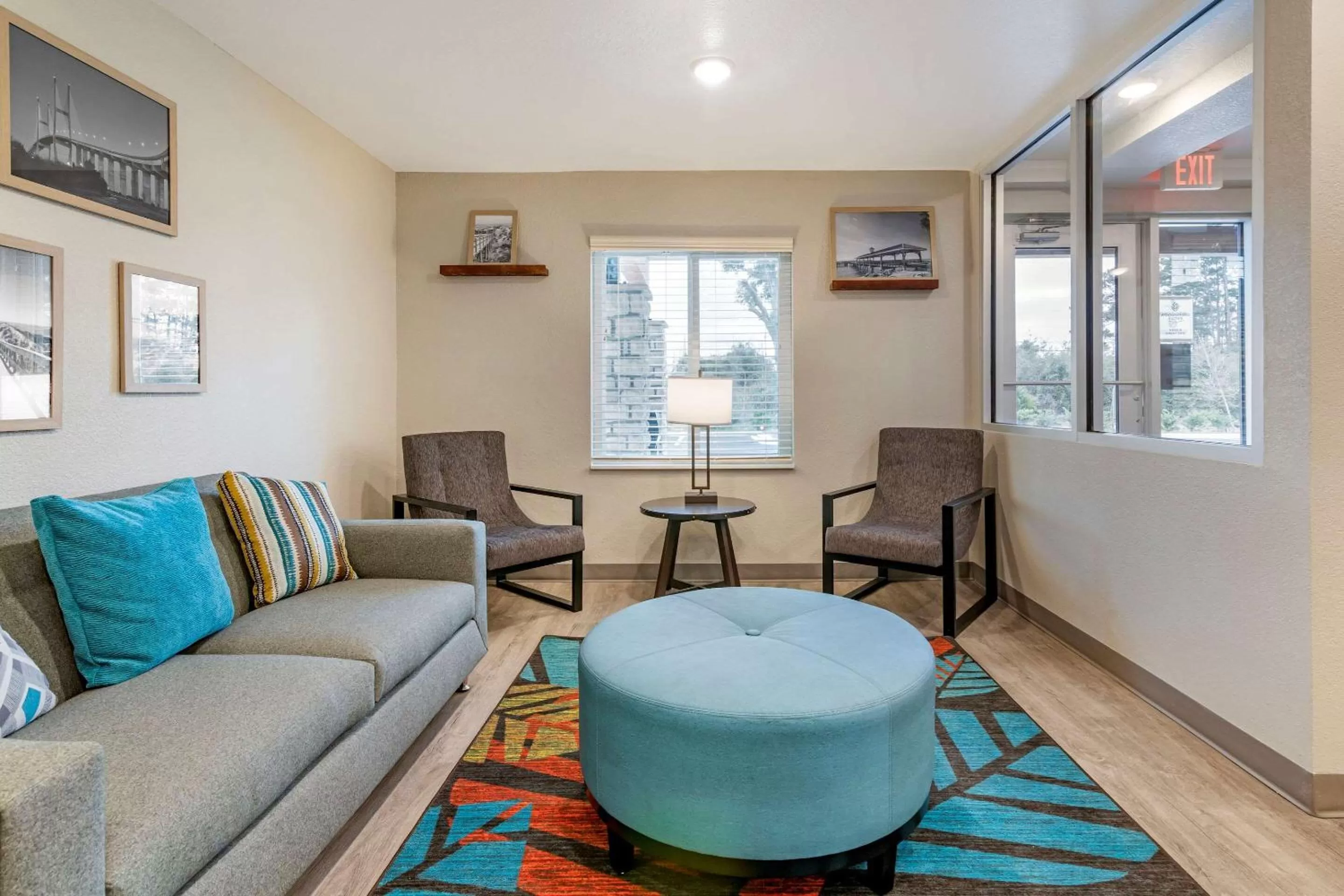 Lobby or reception in WoodSpring Suites Brunswick