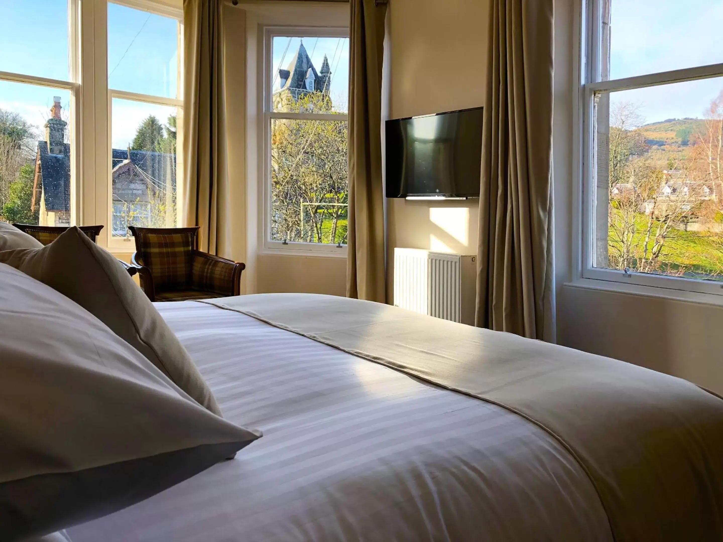 Bedroom, View in Scotland's Spa Hotel
