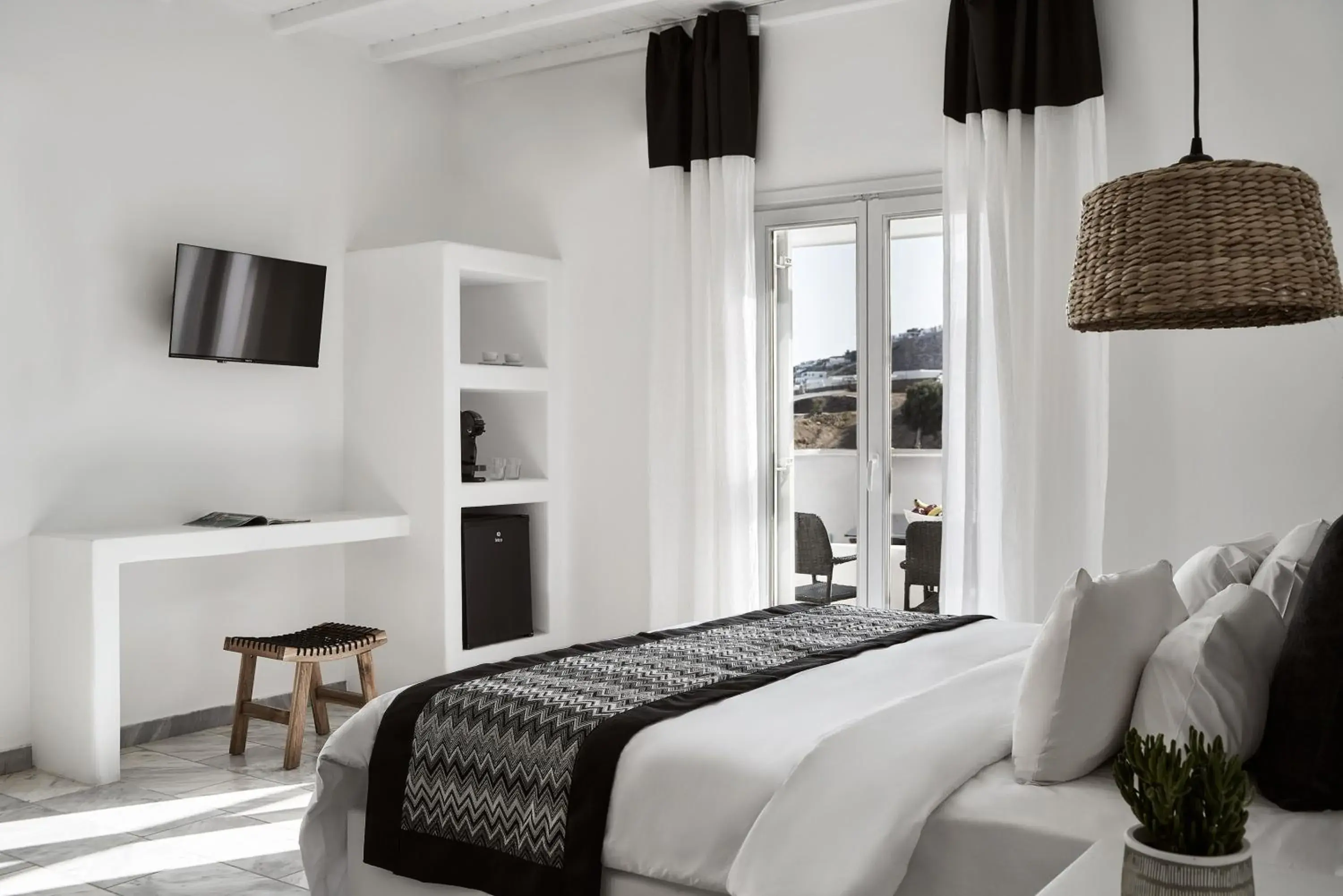 Bed in Mr & Mrs White Mykonos