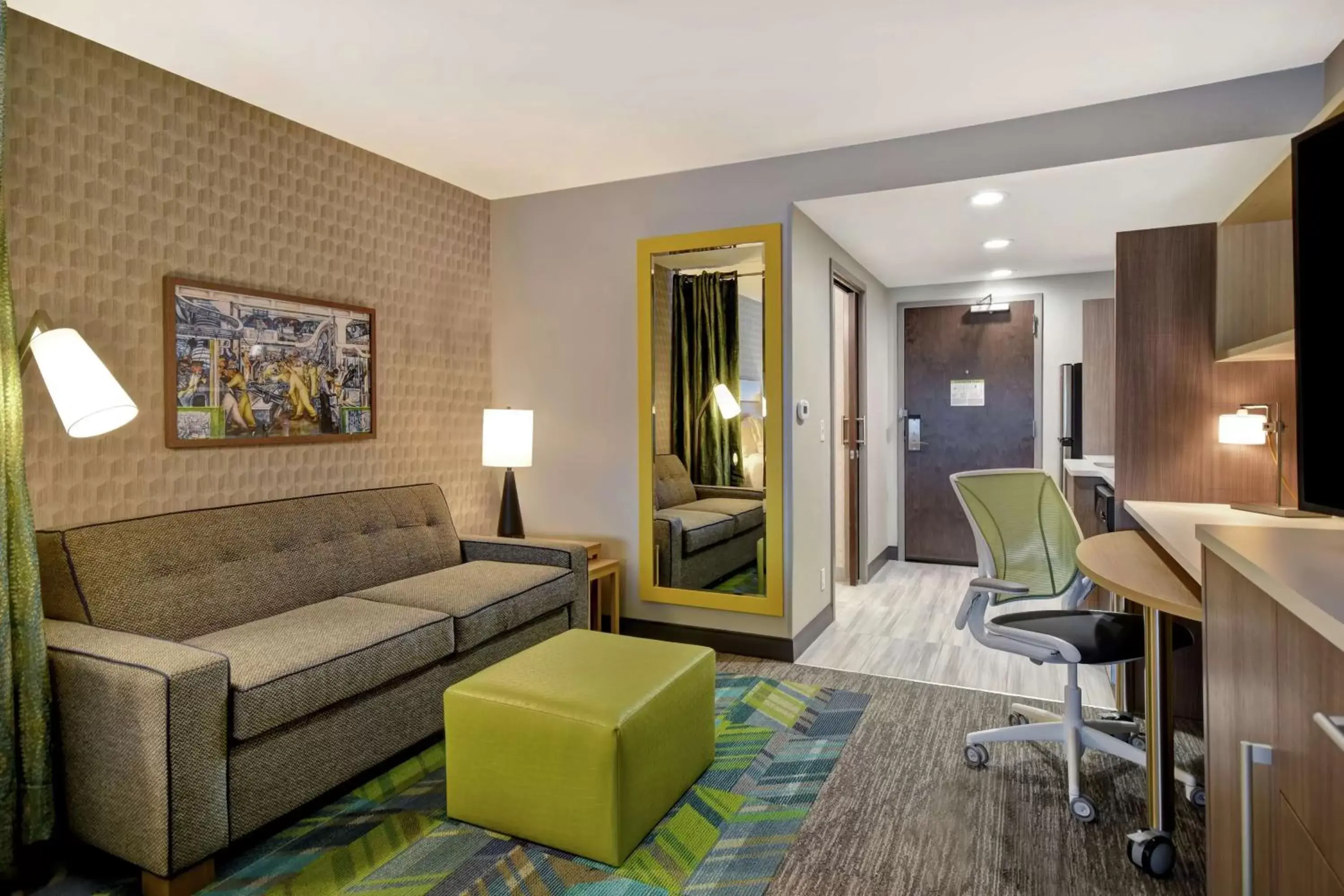 Bedroom, Seating Area in Home2 Suites By Hilton Taylor Detroit