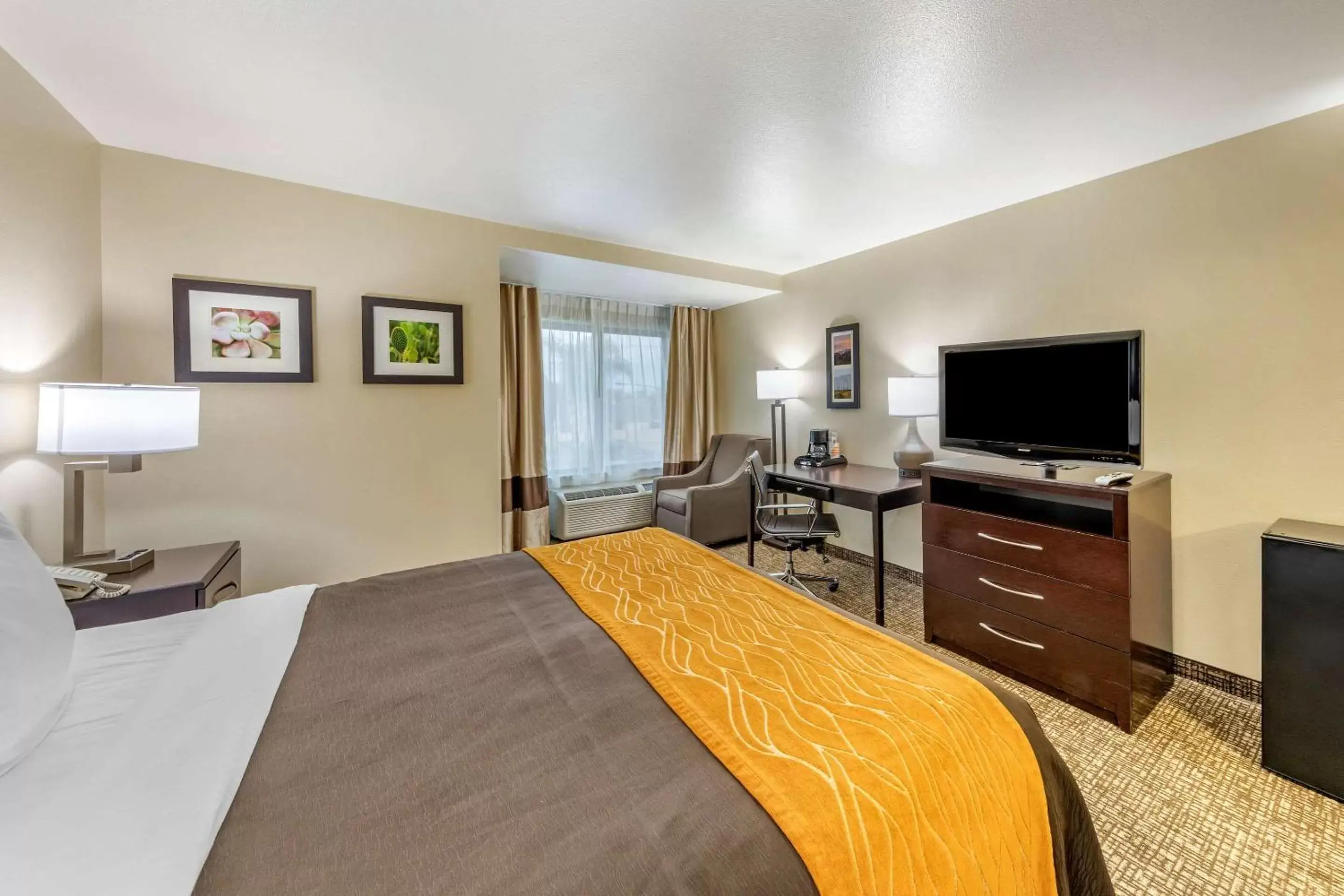 Bed, TV/Entertainment Center in Comfort Inn and Suites Colton/San Bernardino