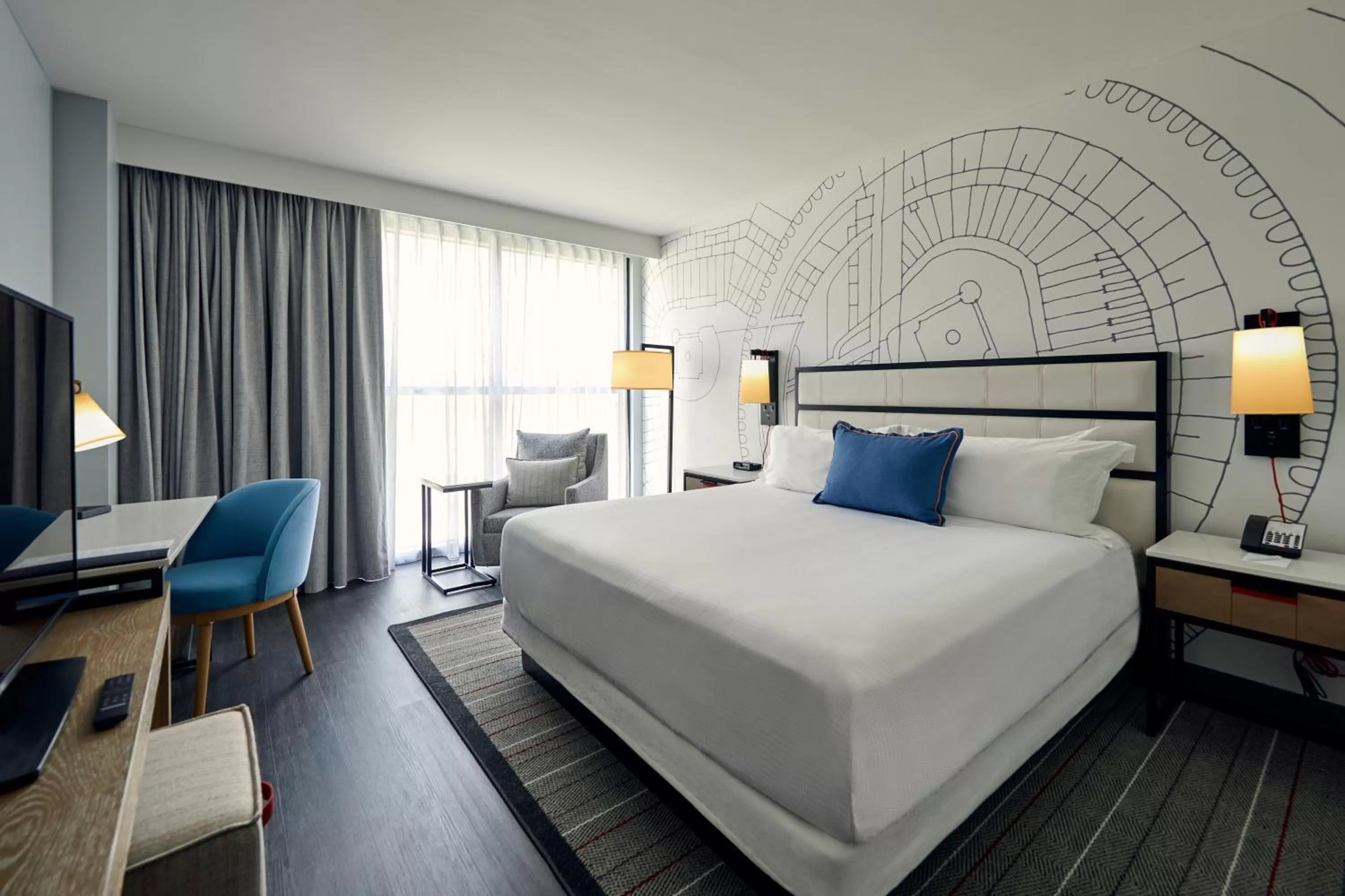 Photo of the whole room, Bed in Live! by Loews - St. Louis