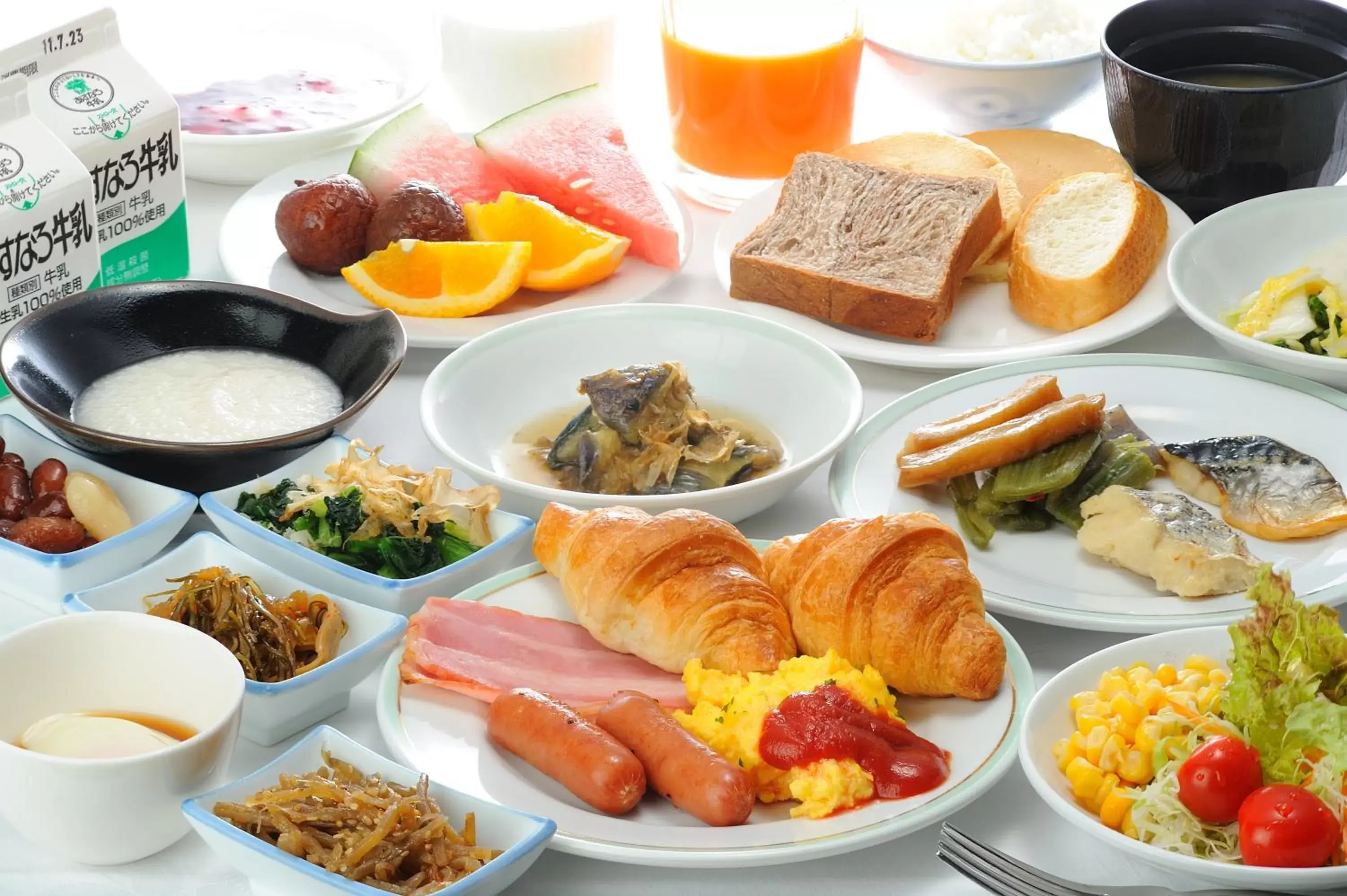 Buffet breakfast, Breakfast in Hotel Route Inn Annaka