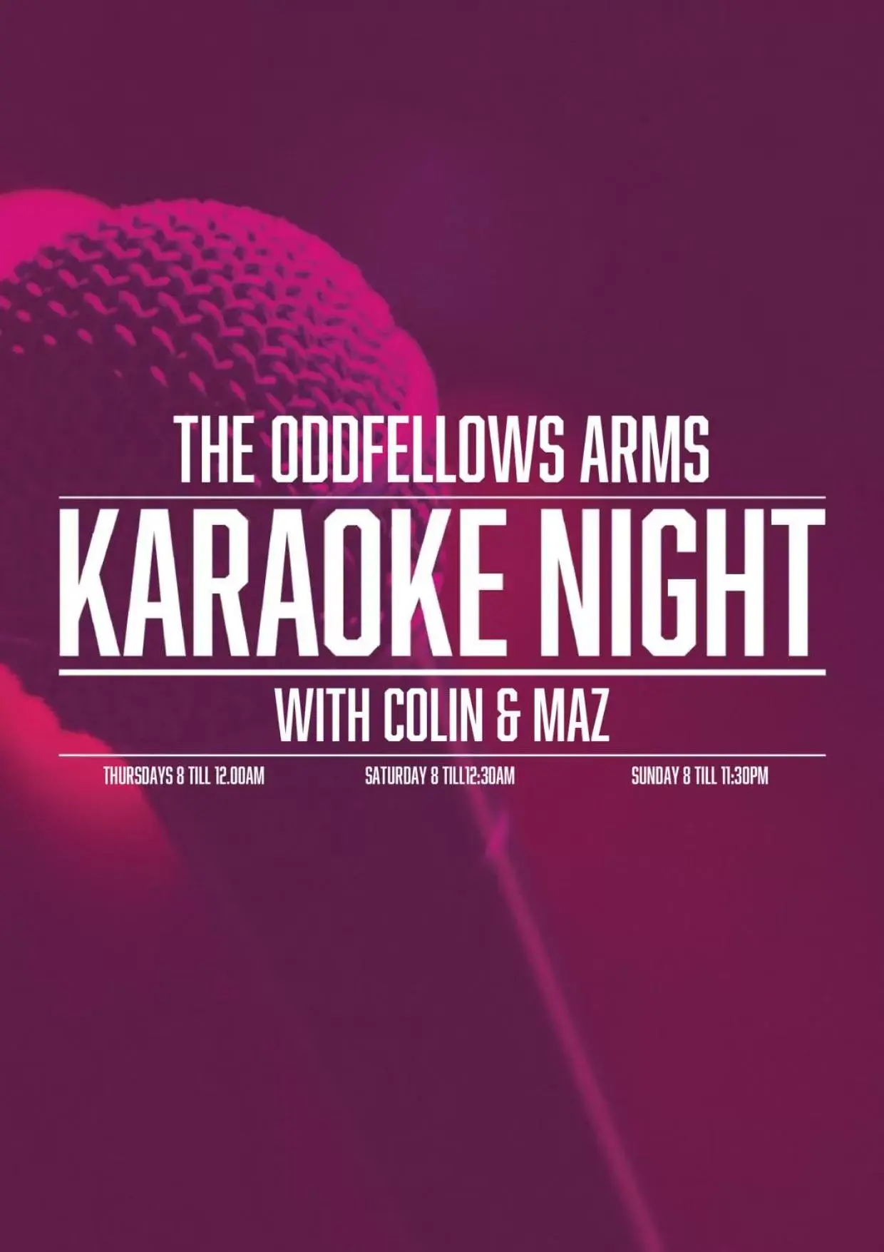 Karaoke, Property Logo/Sign in The Oddfellows Arms