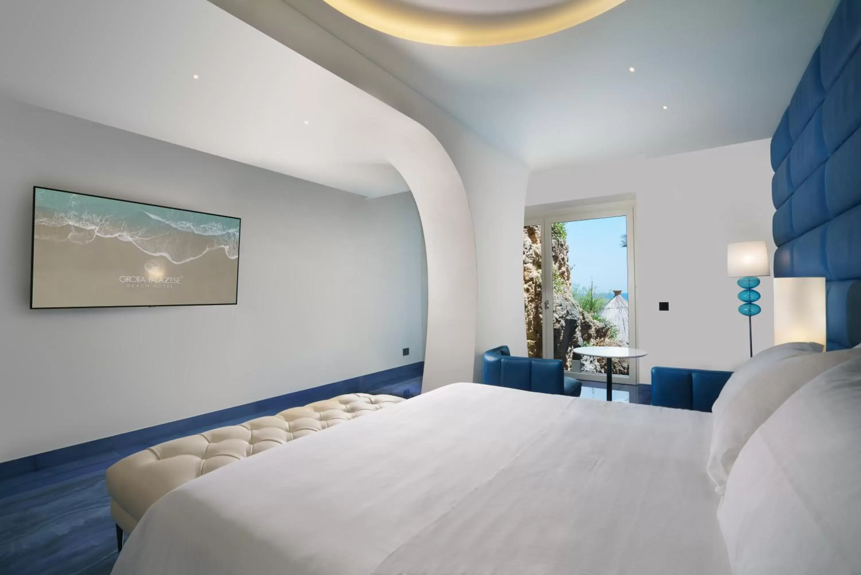 Photo of the whole room, Bed in Grotta Palazzese Beach Hotel