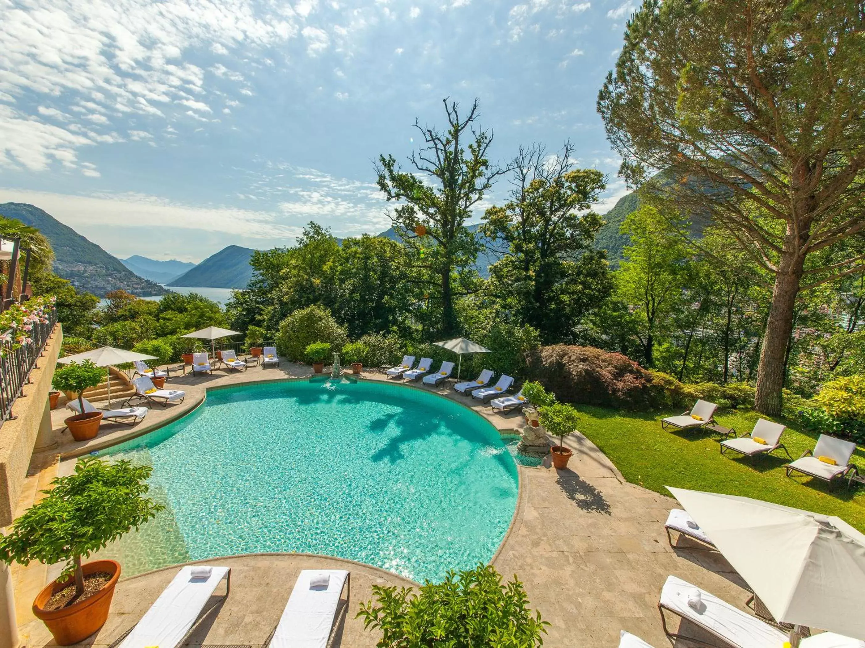 Swimming pool, Pool View in Villa Principe Leopoldo - Ticino Hotels Group