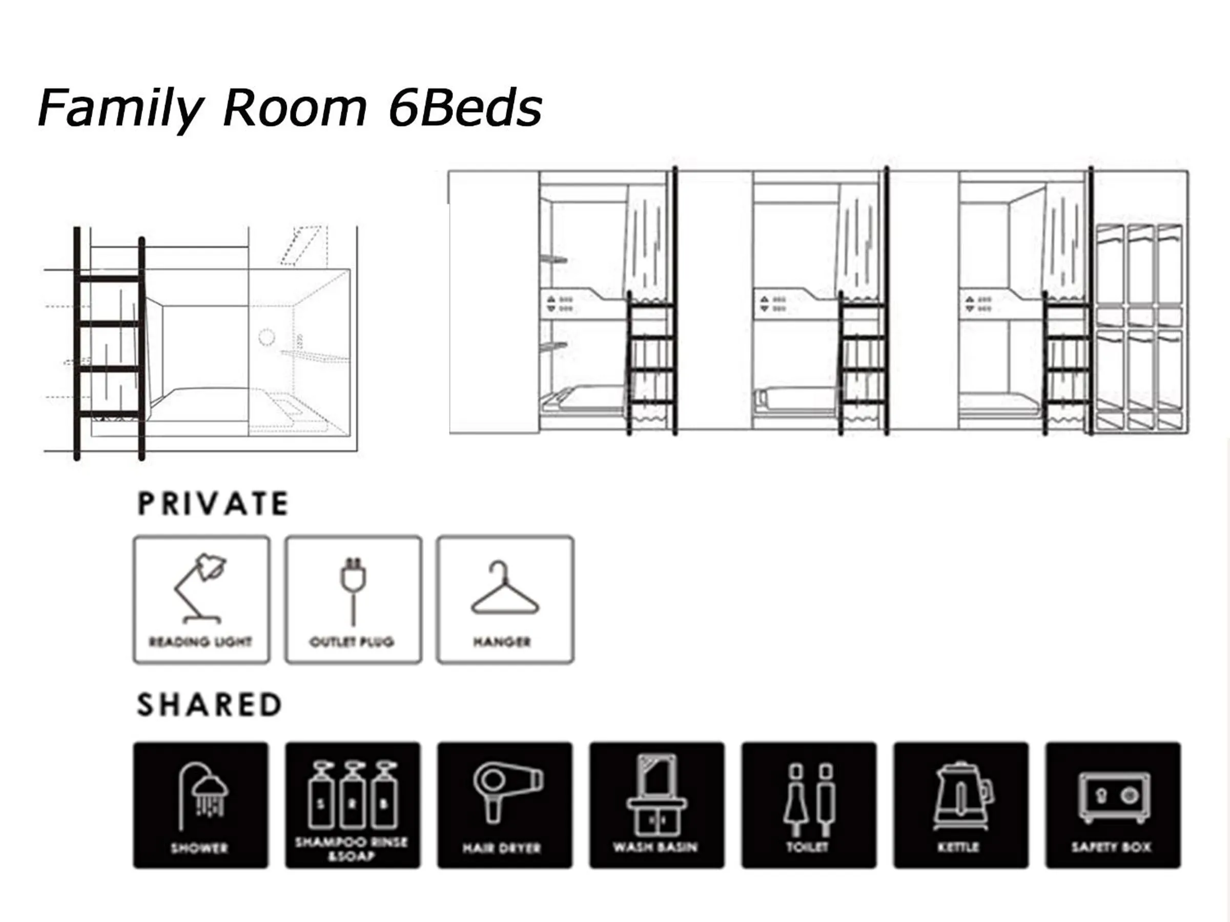 Photo of the whole room in Imano Tokyo Ginza Hostel