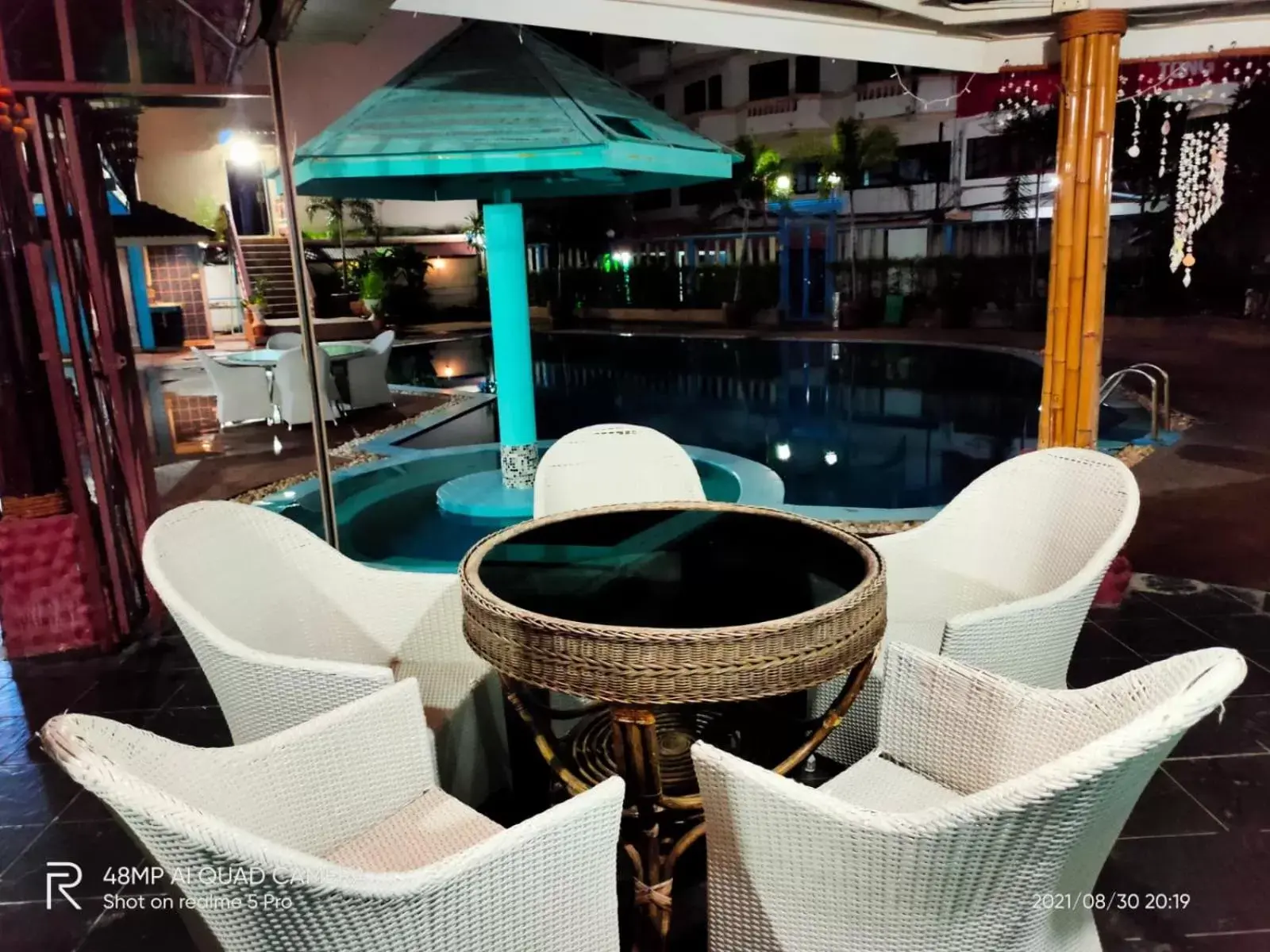 Night, Swimming Pool in Marine paradise Encore