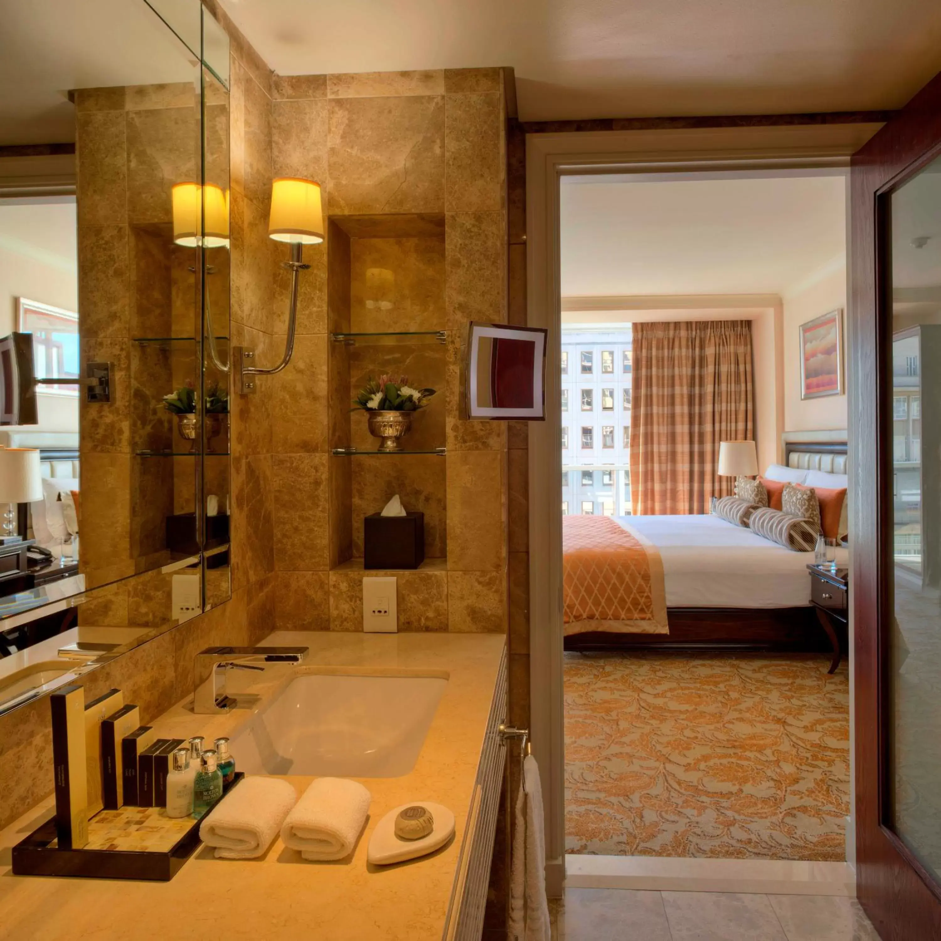 Bed, Bathroom in Taj Cape Town