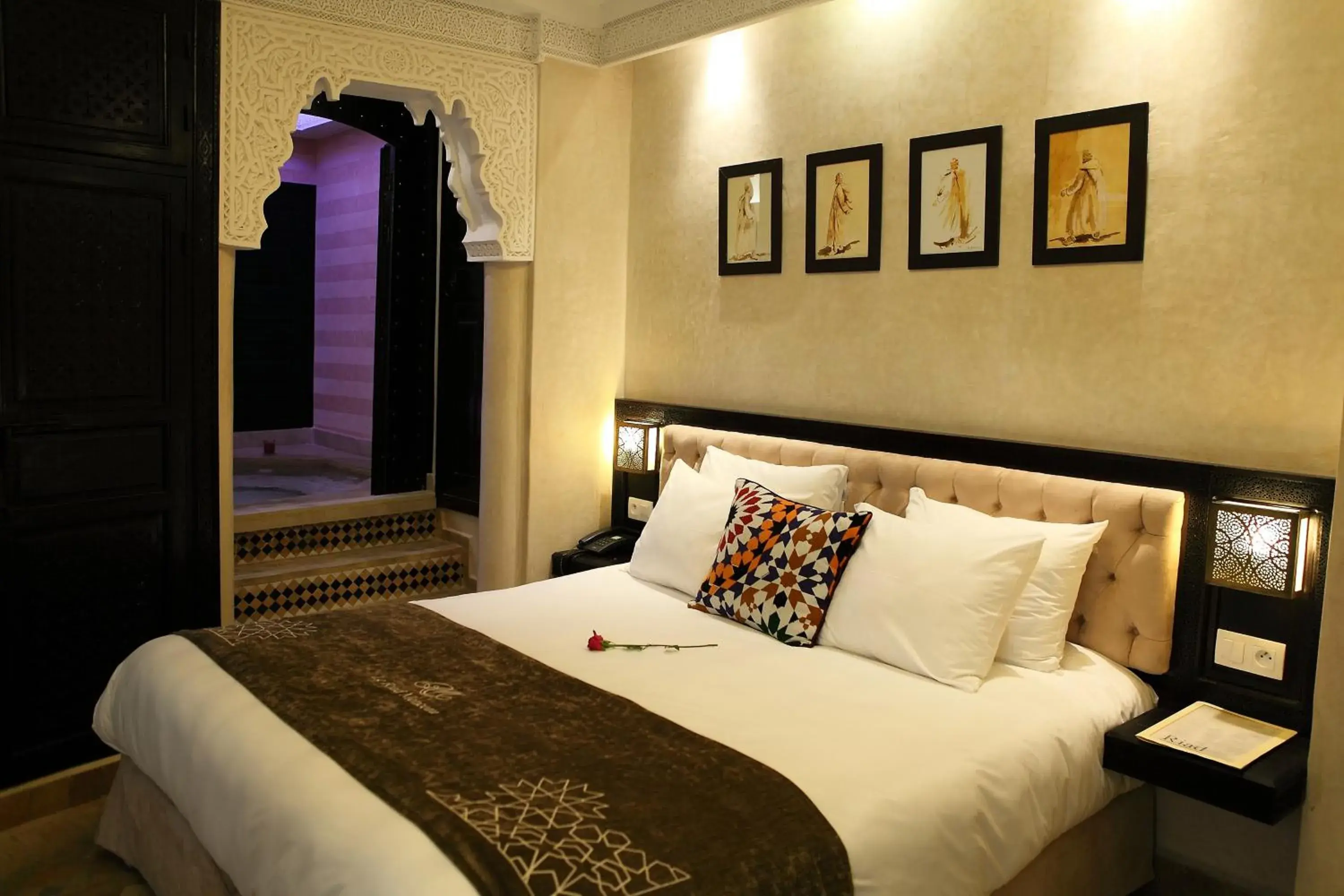 Bedroom, Bed in Riad Monceau