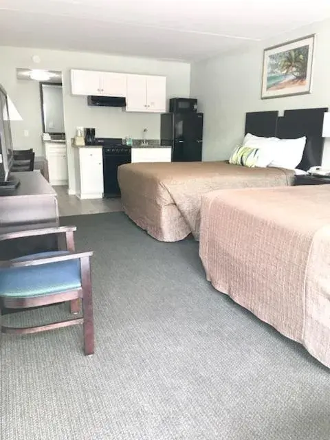 Bed in Ocean Plaza Motel