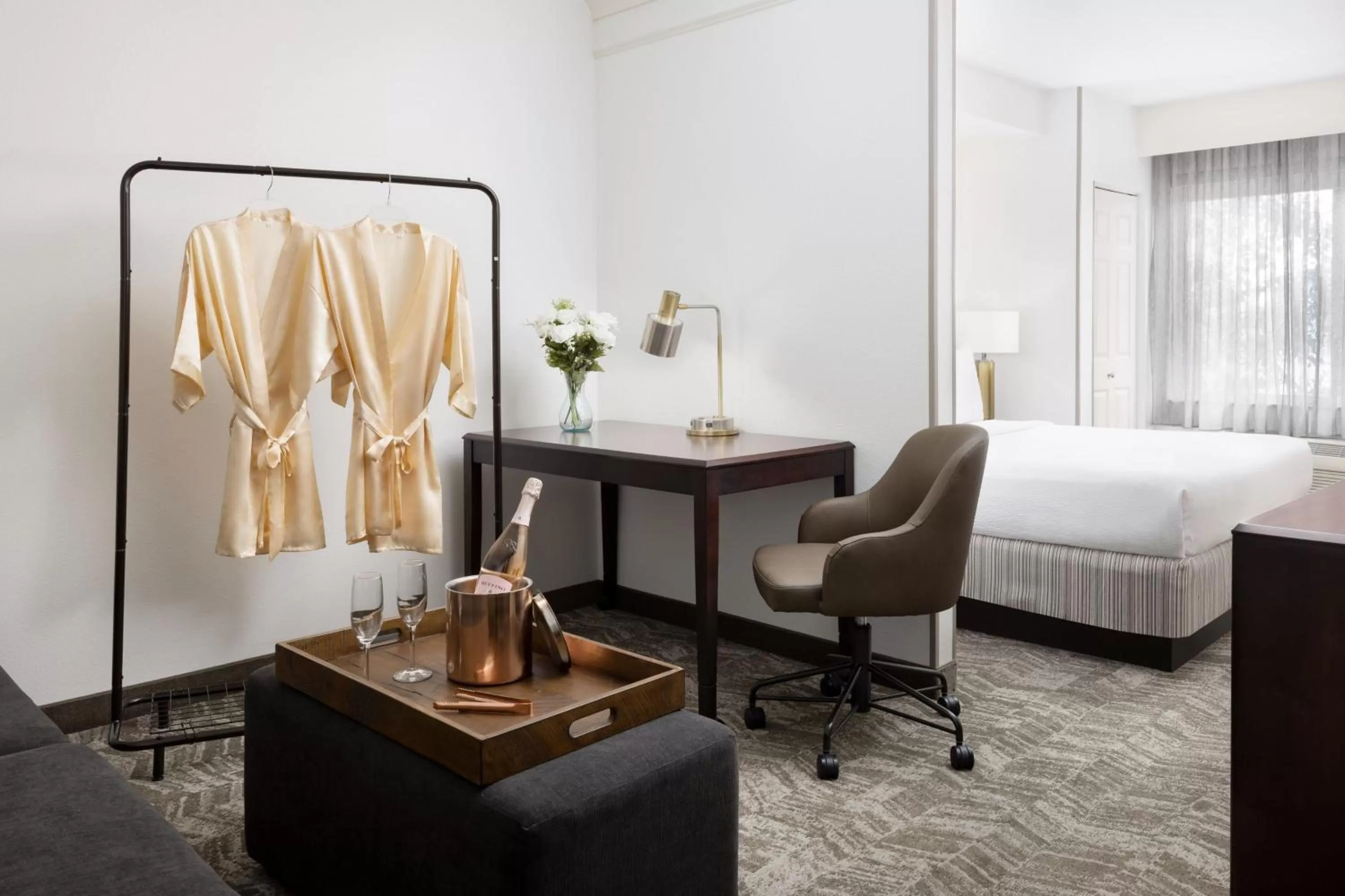 Photo of the whole room, Bed in SpringHill Suites Fresno