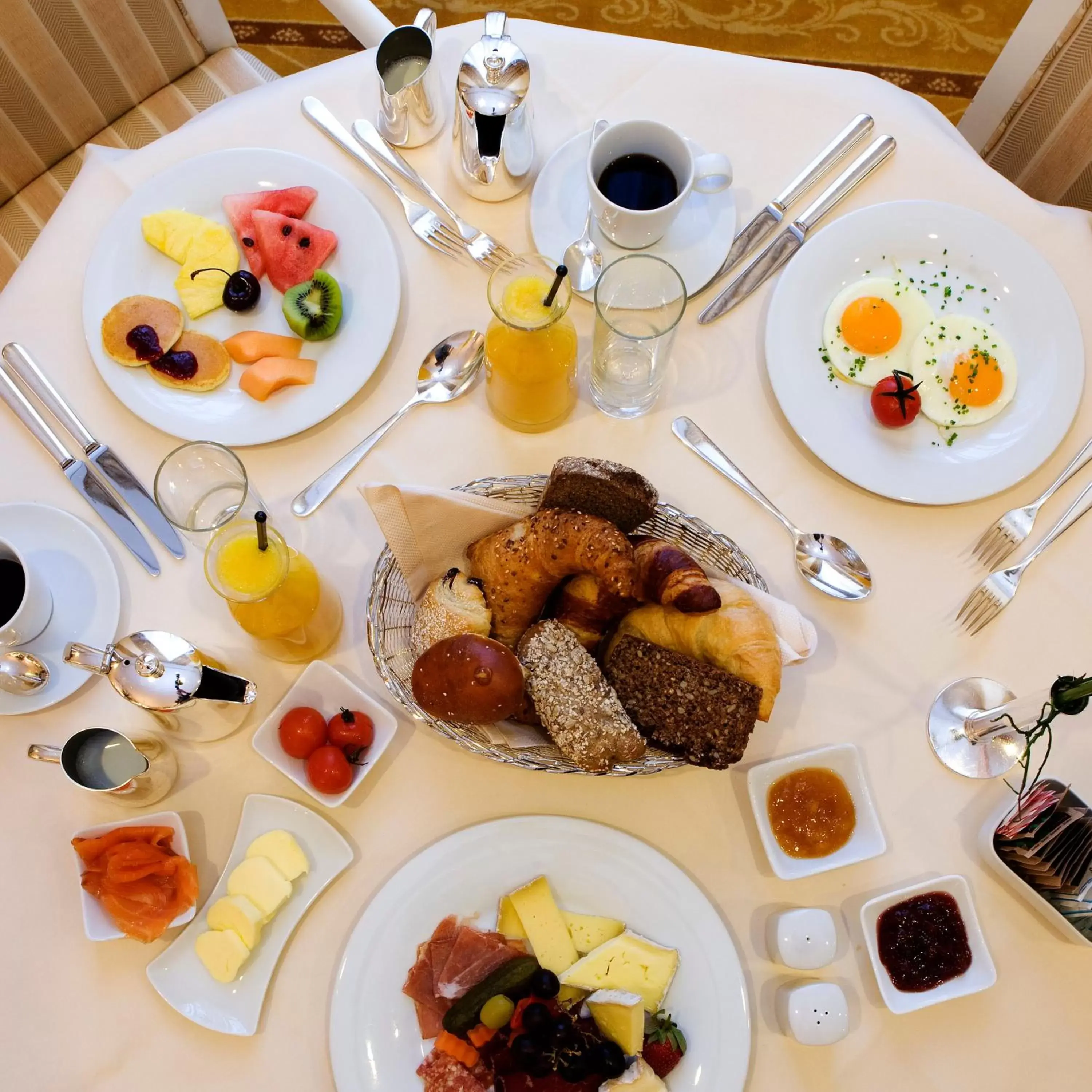 Continental breakfast in Grand Hotel des Bains Kempinski