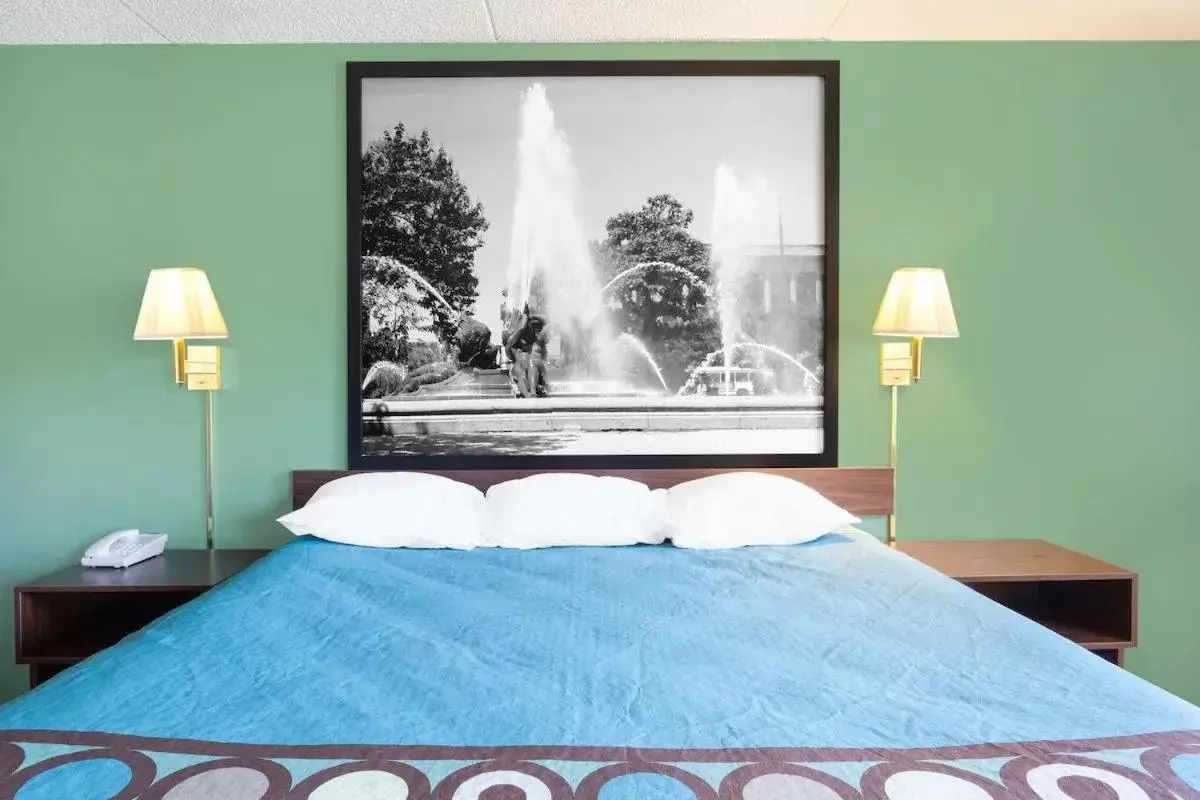 Bed in Super 8 by Wyndham Harrisburg Hershey West
