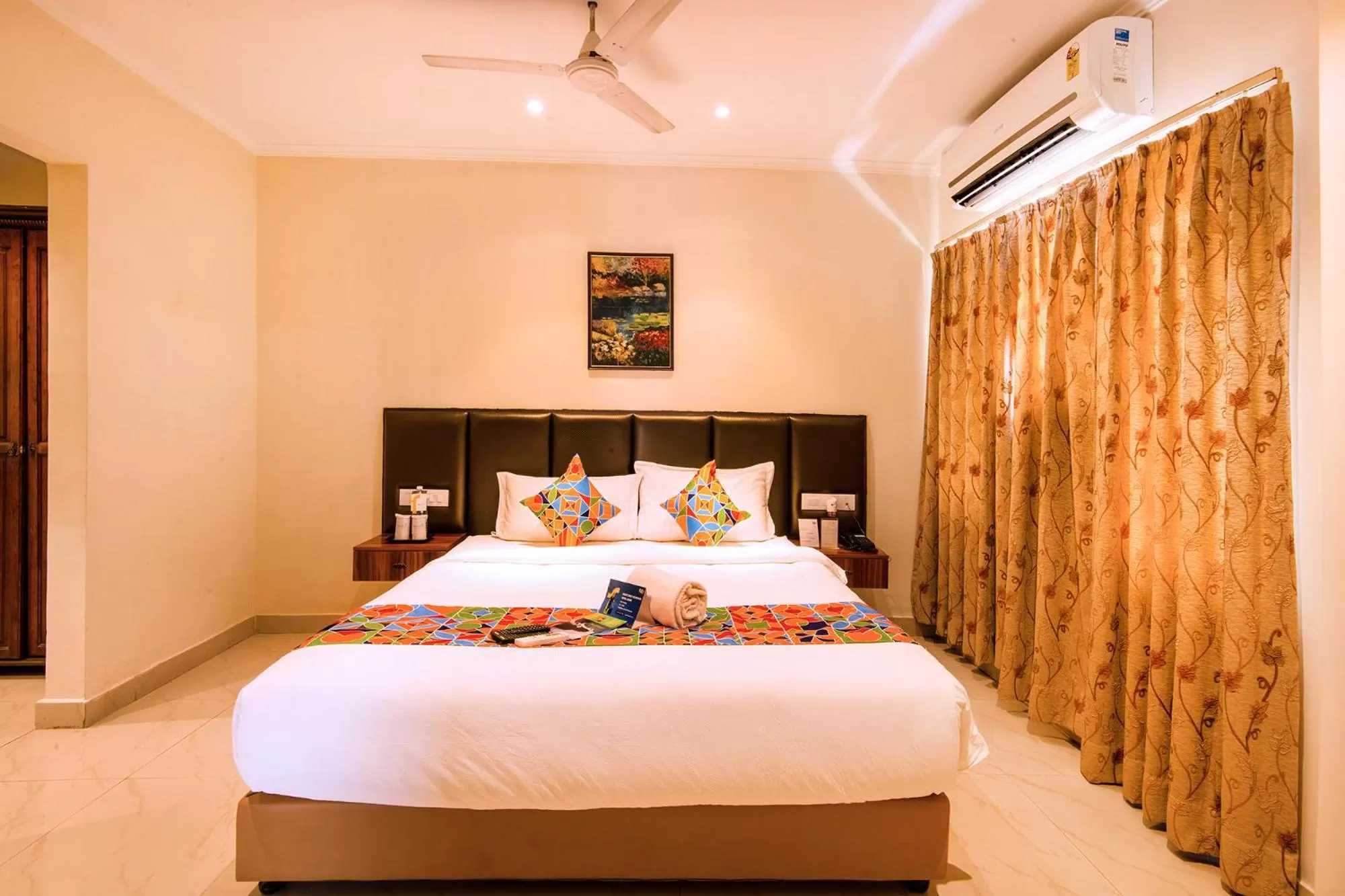 Bed in Fabhotel Blossoms Service Apartment - T Nagar