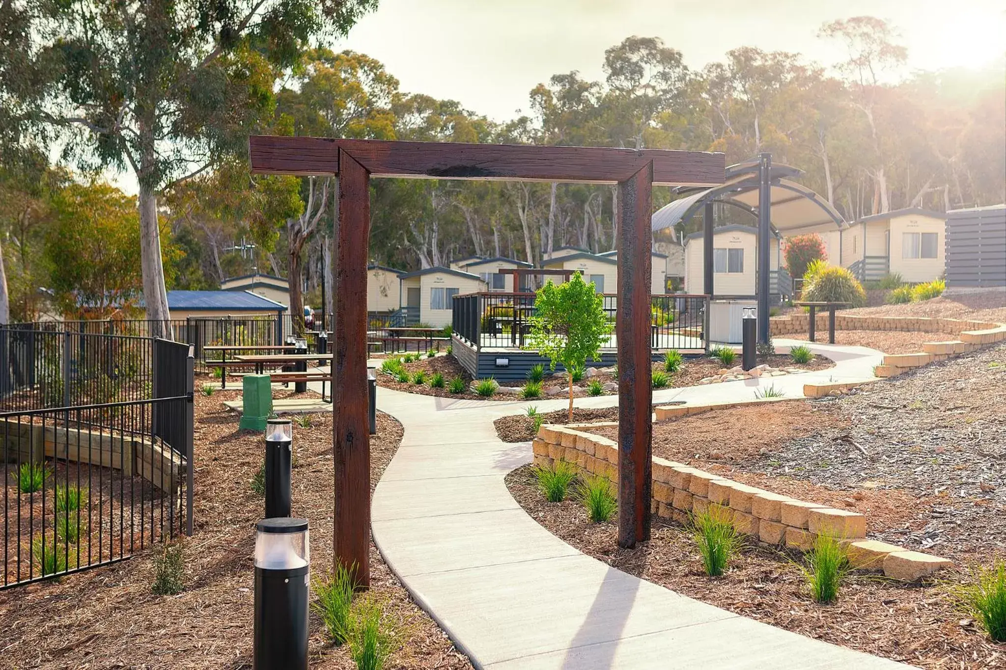 Communal kitchen in Alivio Tourist Park Canberra