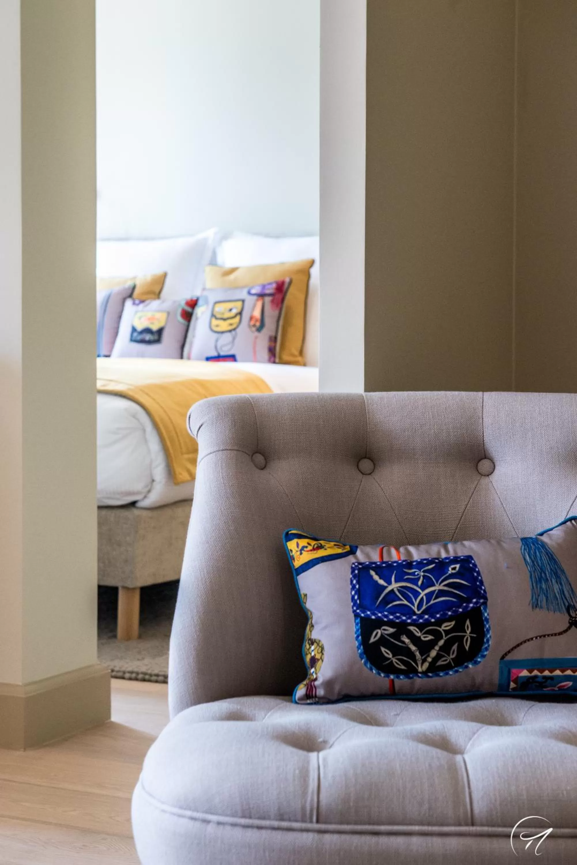 Decorative detail, Bed in Les Suites du Champagne de Venoge