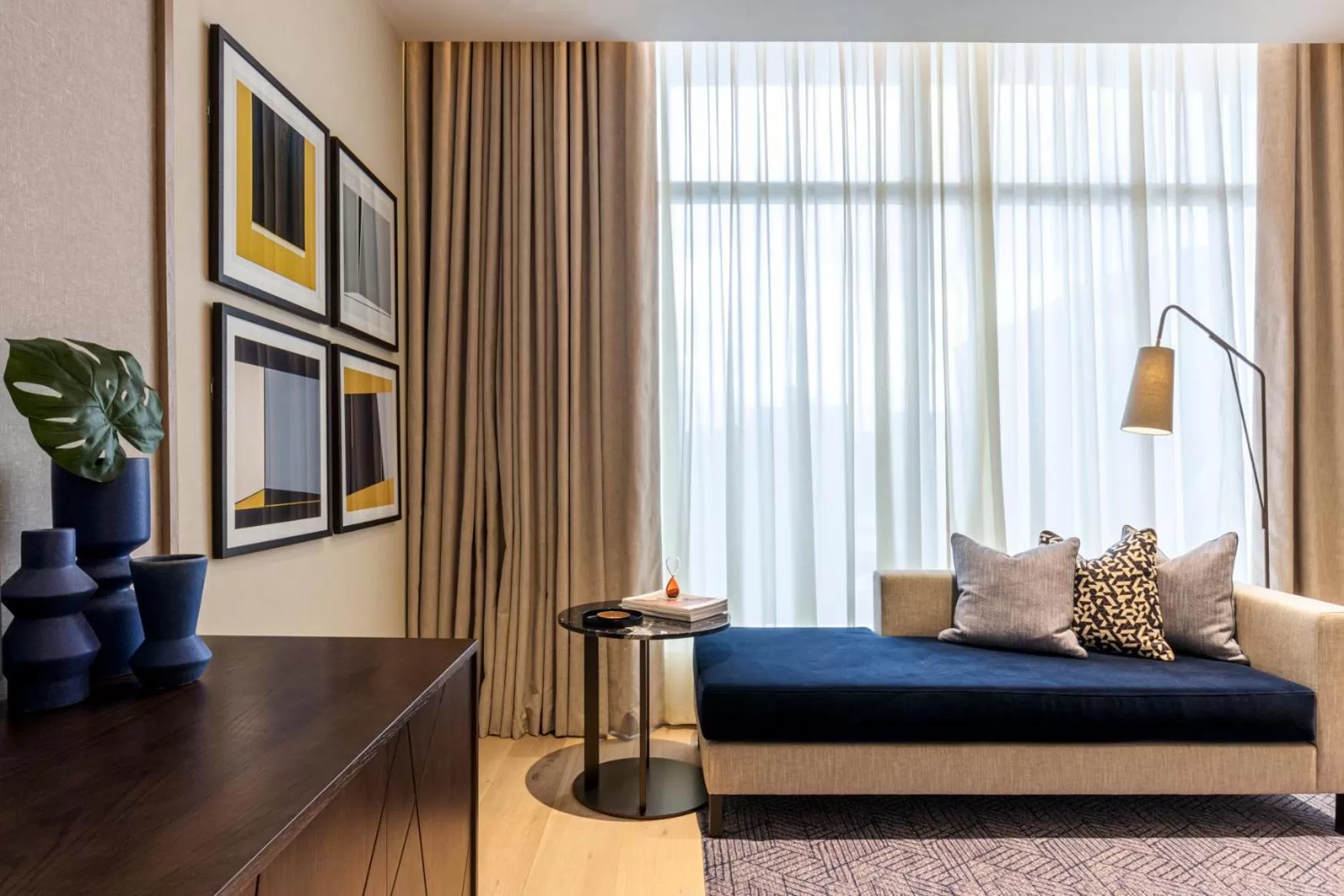 Seating area in The Lowry Hotel Manchester