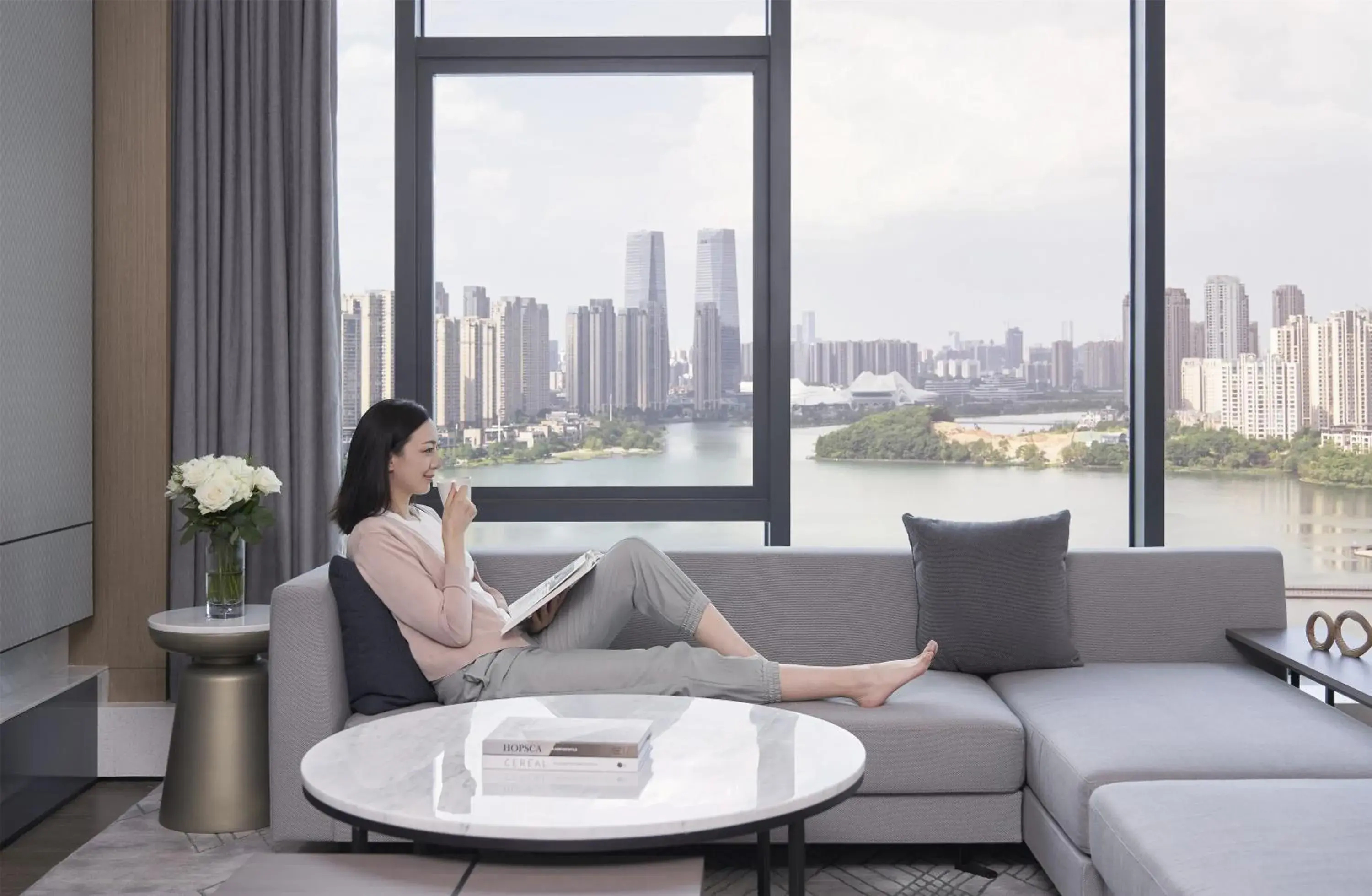 Lake view in The Meixi Lake, Changsha Marriott Executive Apartments