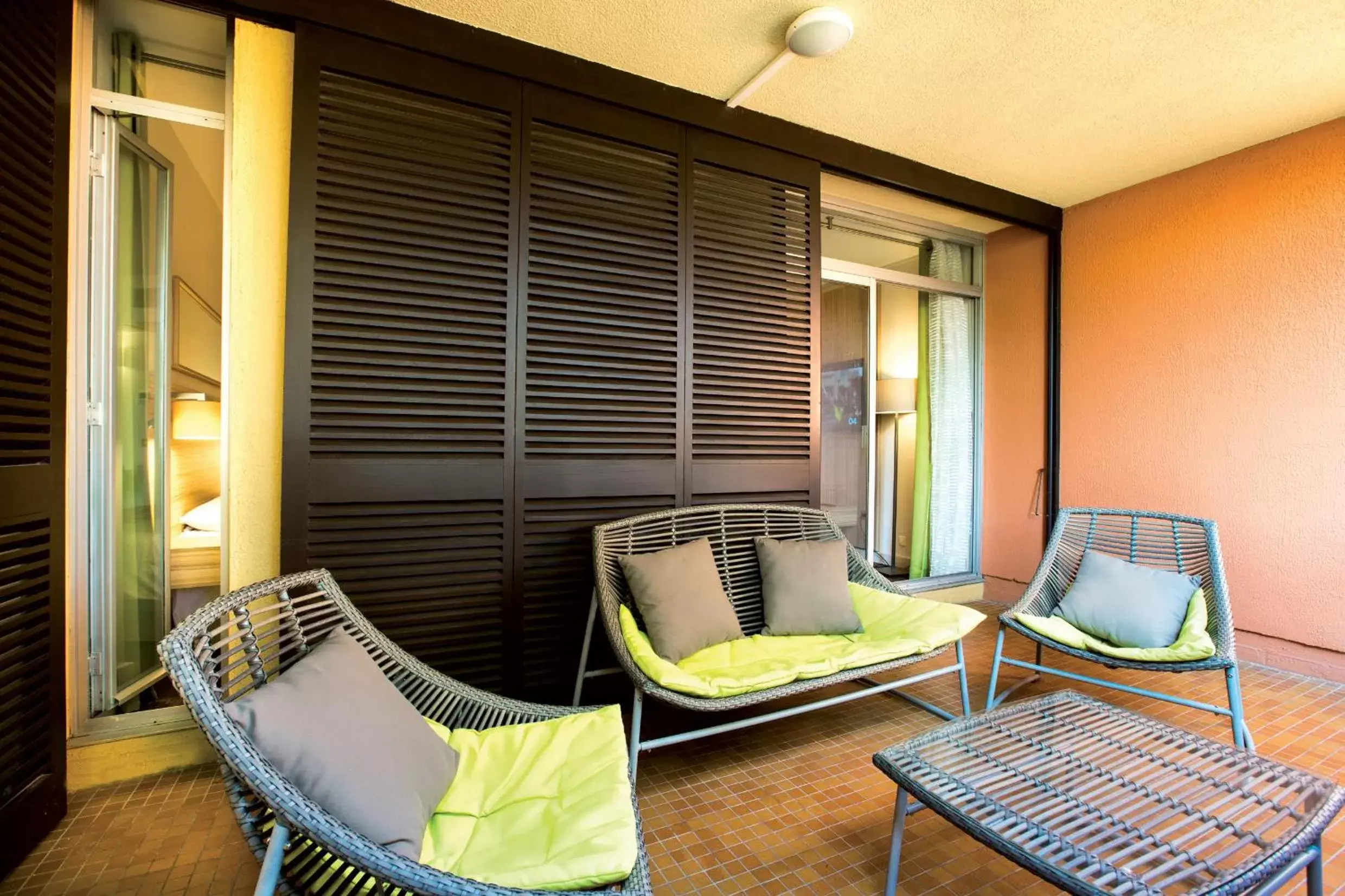 Balcony/Terrace, Seating Area in Hôtel Vacances Bleues Delcloy