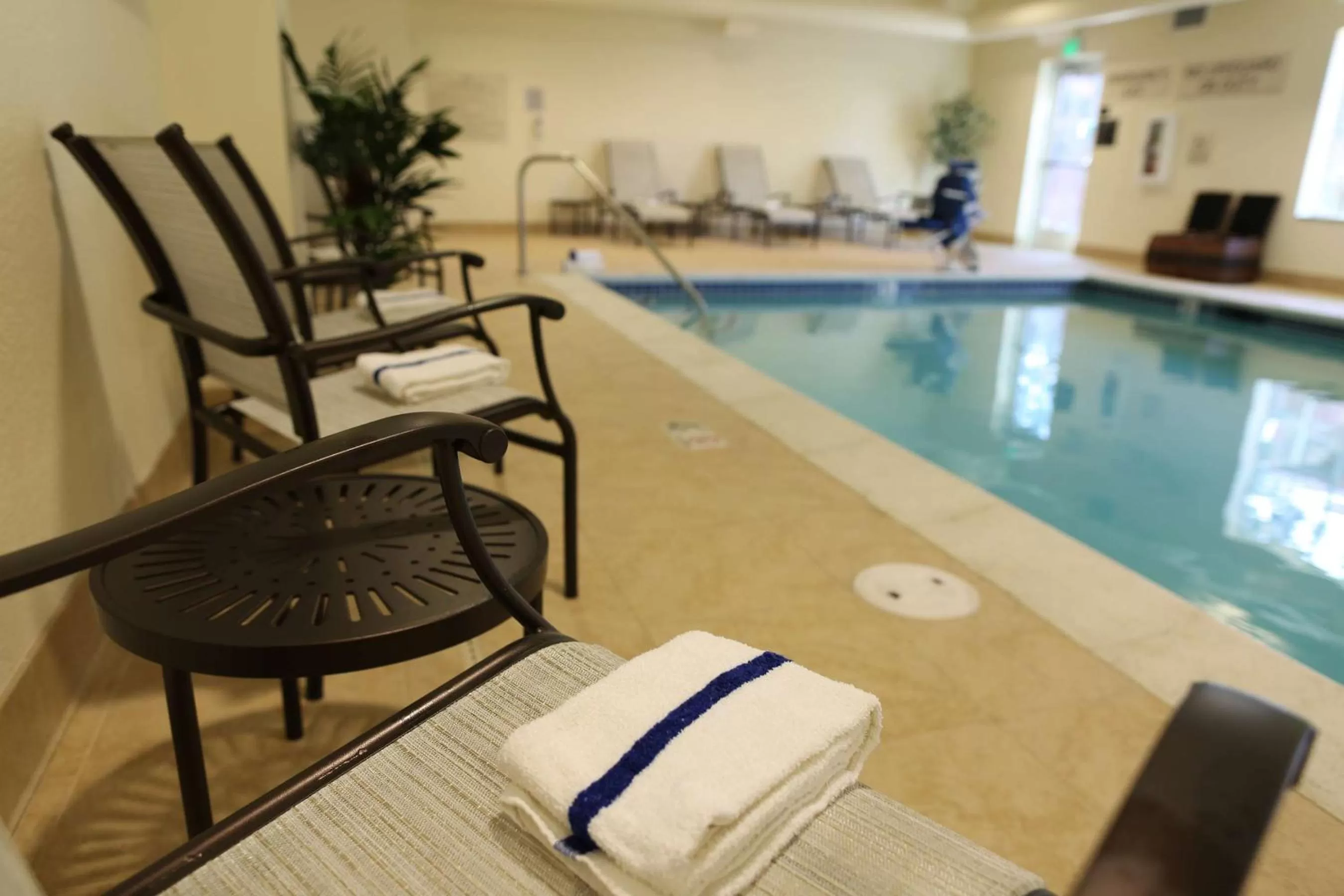 Pool view in Hampton Inn Union City