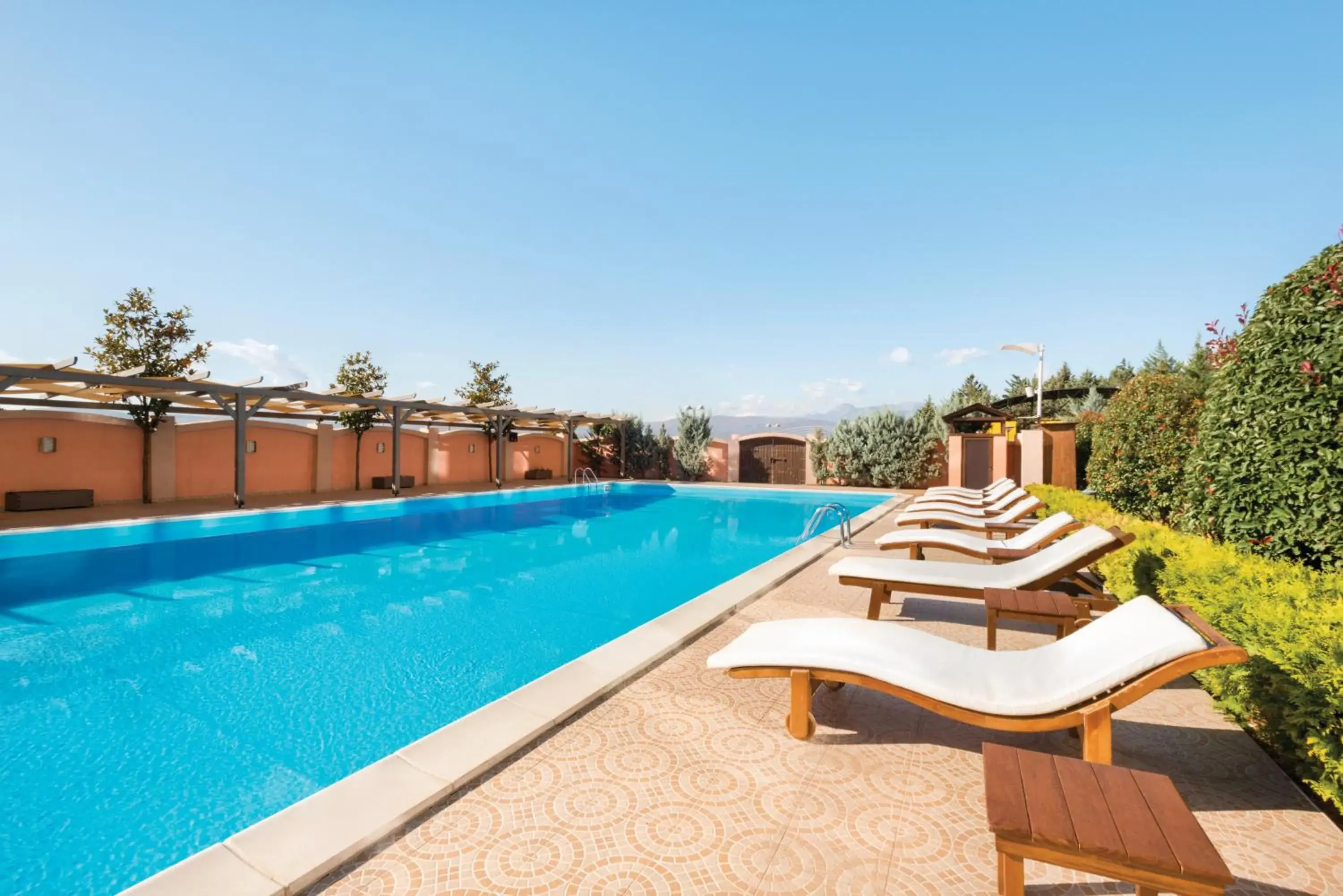 Pool view in Ramada Plaza by Wyndham Gevgelija Pool view in Ramada Plaza by Wyndham Gevgelija