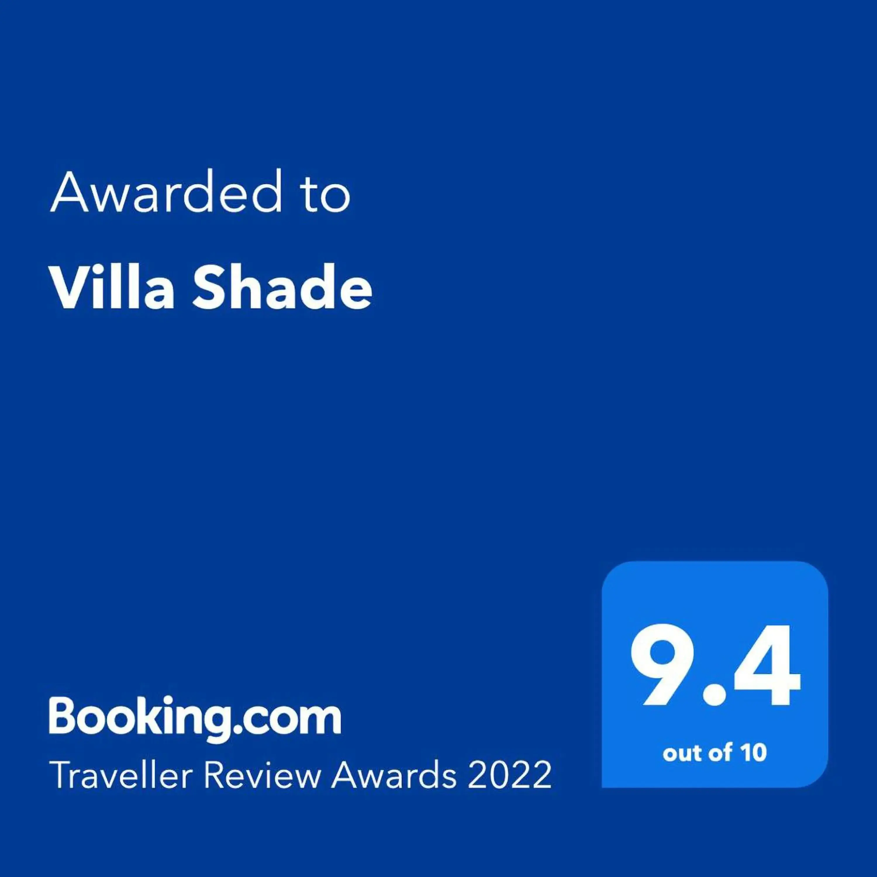 Certificate/Award, Logo/Certificate/Sign/Award in Villa Shade