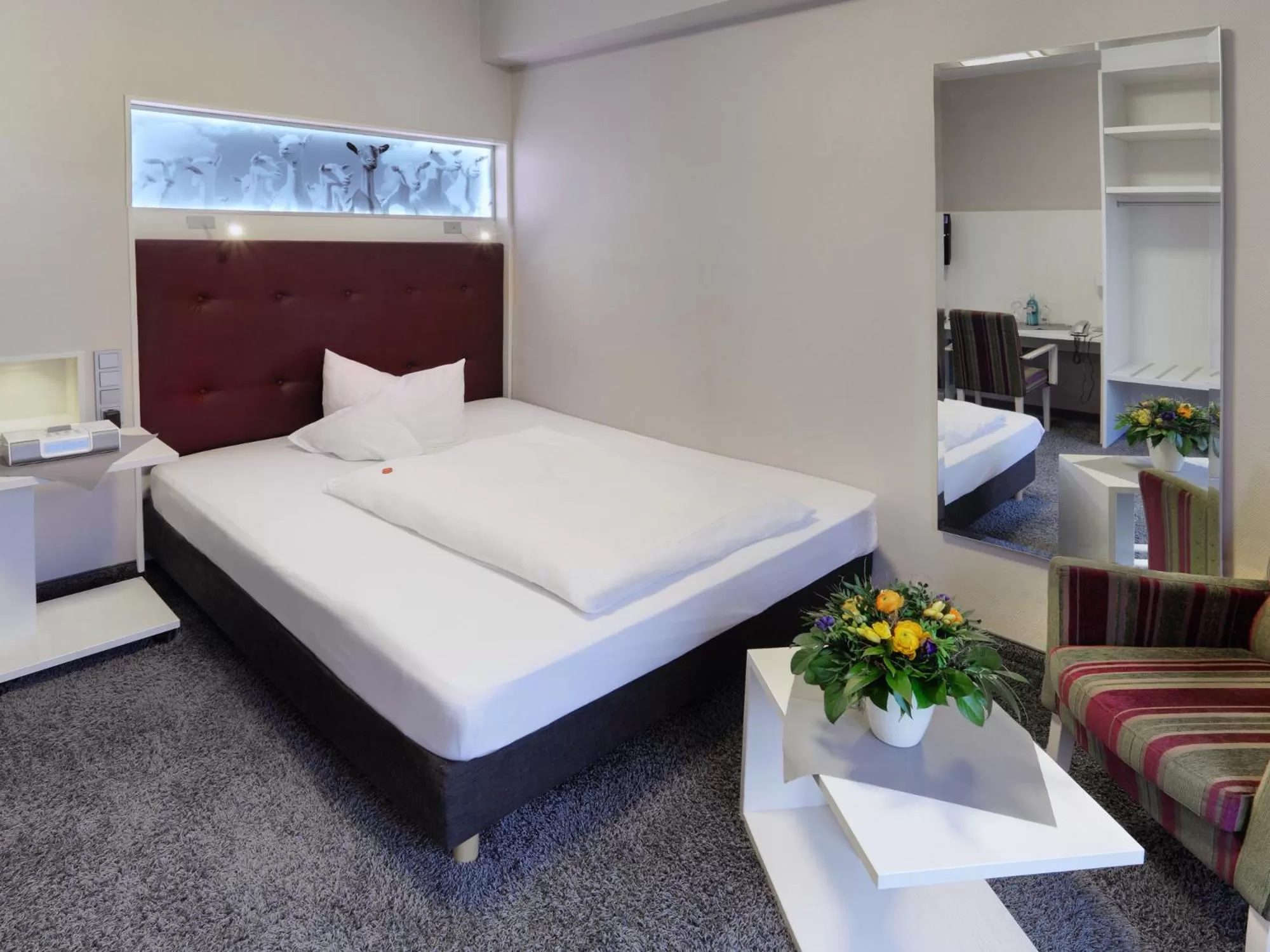 Bedroom, Bed in Hotel Fährhaus