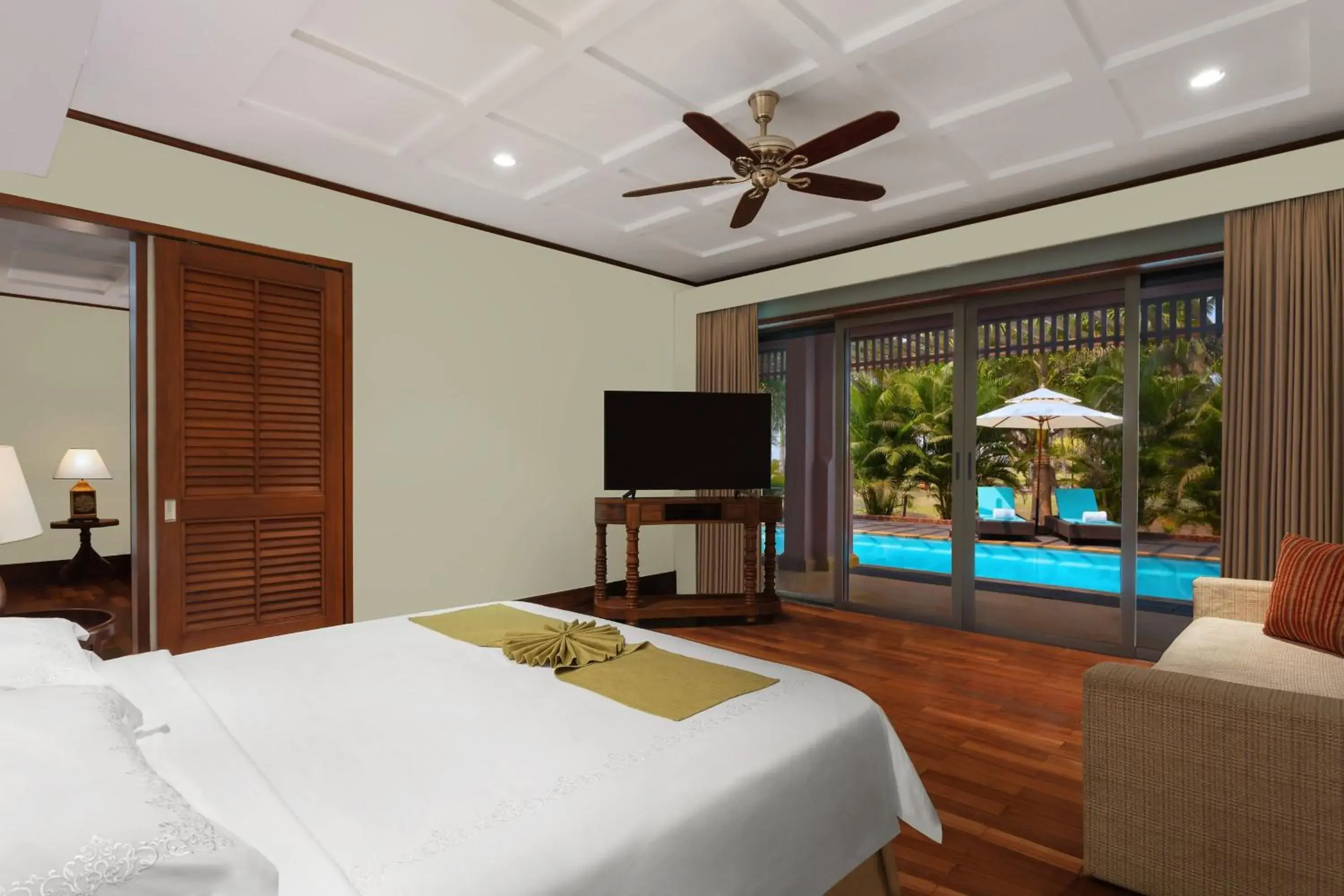 Bedroom, Pool View in ITC Grand Goa, a Luxury Collection Resort & Spa, Goa