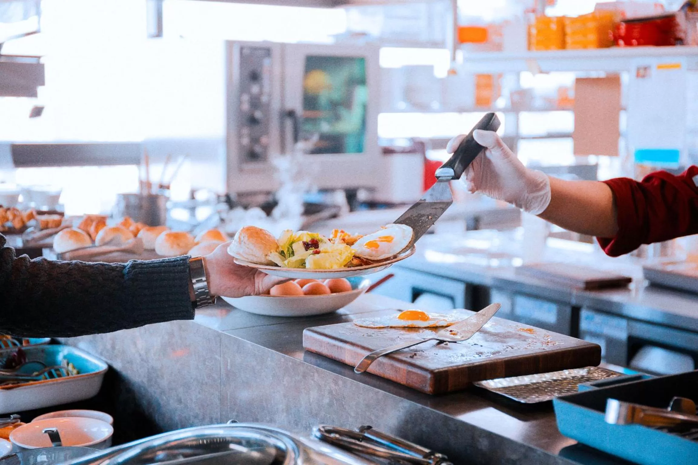 Buffet breakfast in Hotel Cappuccino