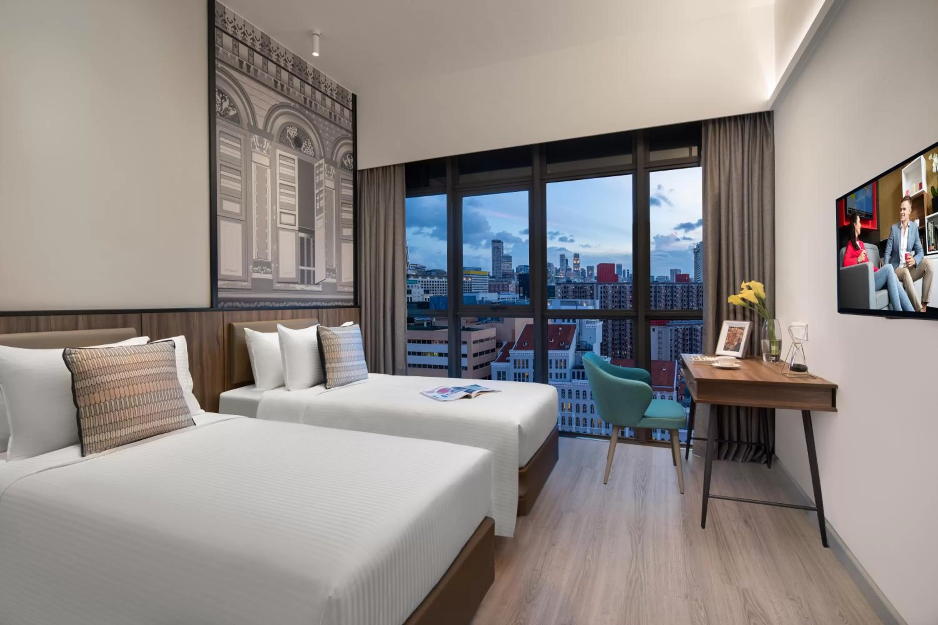 Bedroom, Bed in Citadines Rochor Singapore