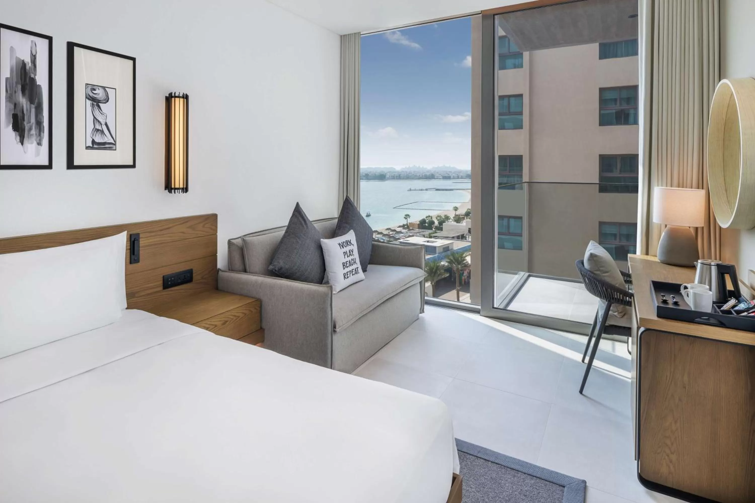 Bedroom, Bed in Radisson Beach Resort Palm Jumeirah