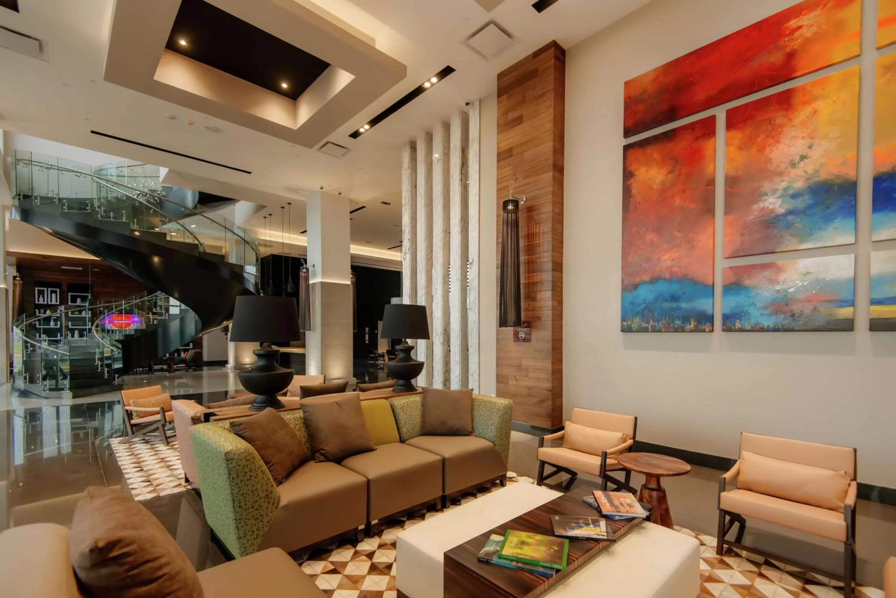 Lobby or reception in Hilton Garden Inn Puebla Angelopolis