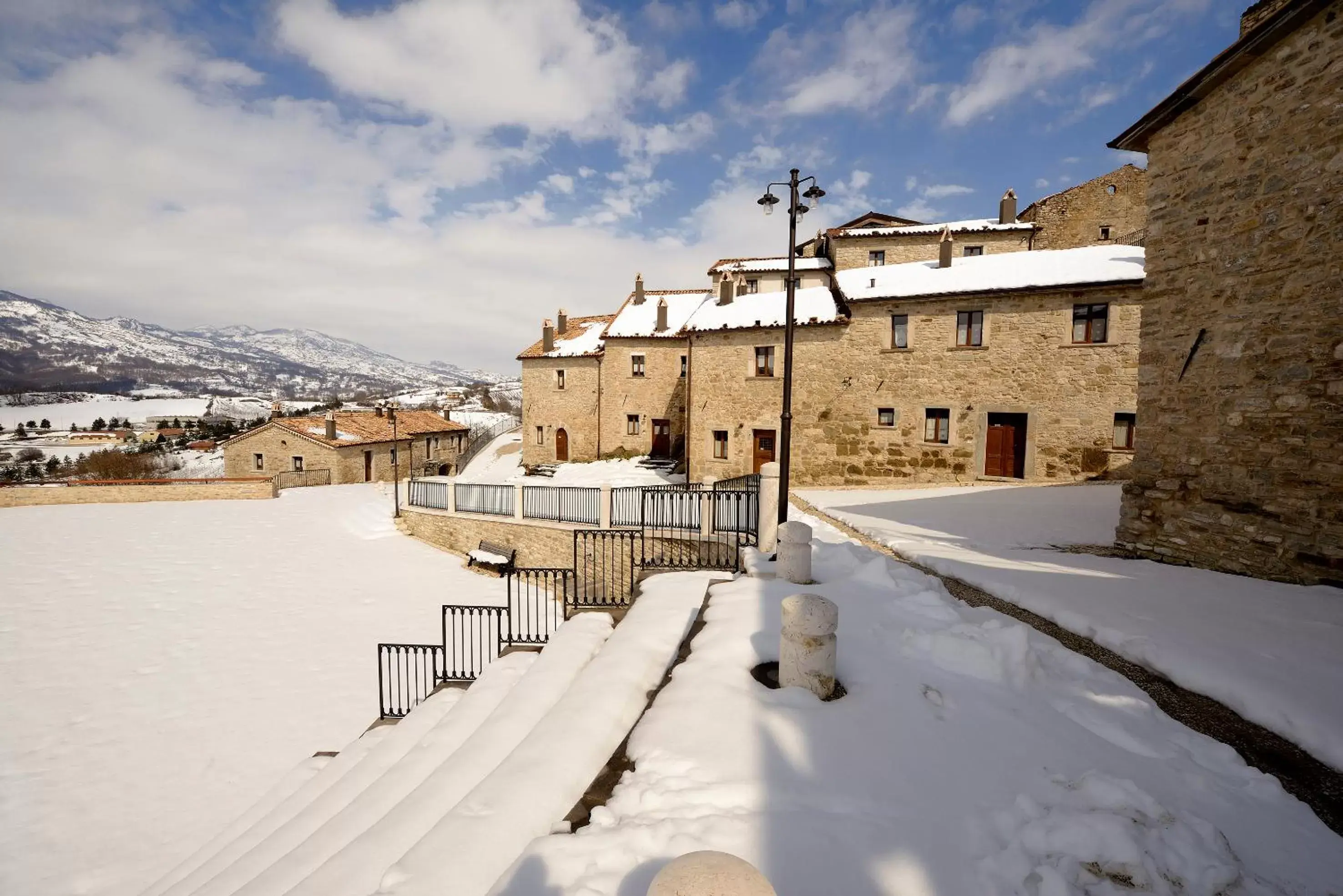 Property building, Winter in Borgotufi Albergo Diffuso