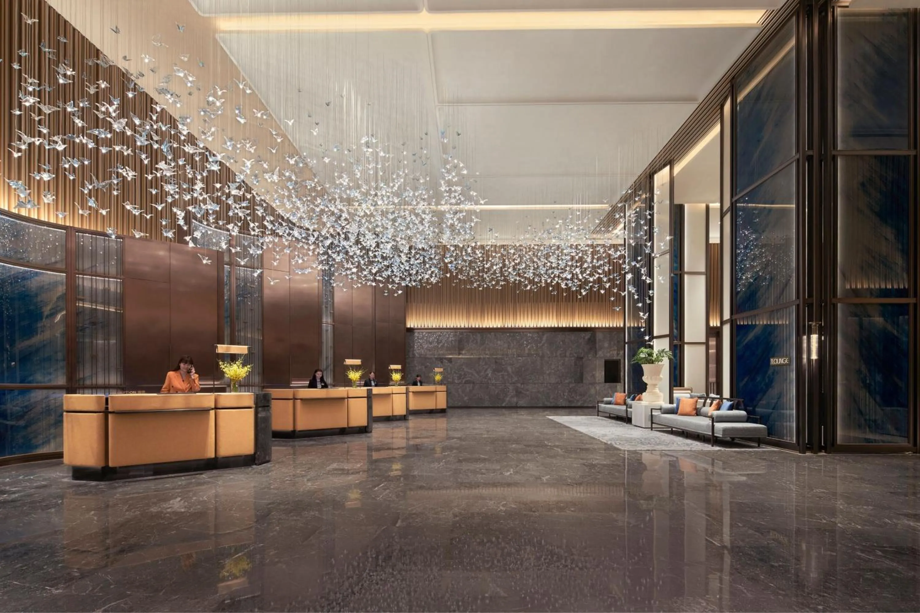 Lobby or reception in Tianjin Marriott Hotel National Convention and Exhibition Center