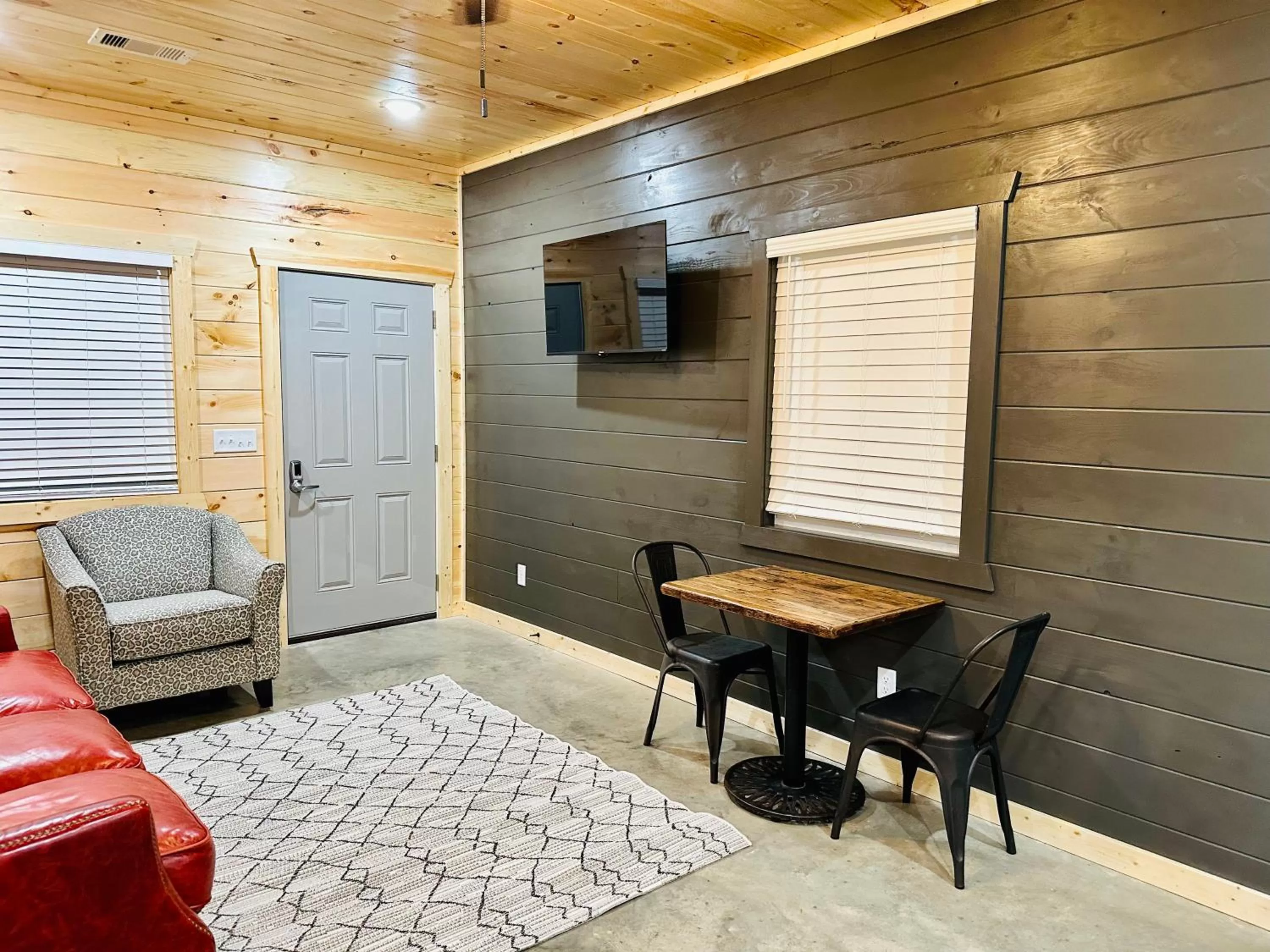 Living room in Knotty Squirrel Cabins