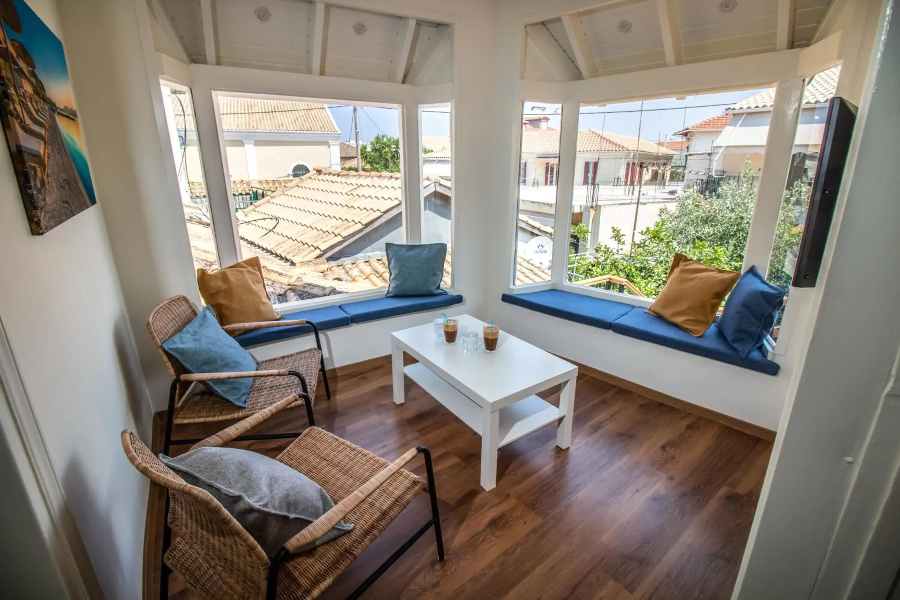 Seating Area in Levkosh Apartments at Lefkada's Heart