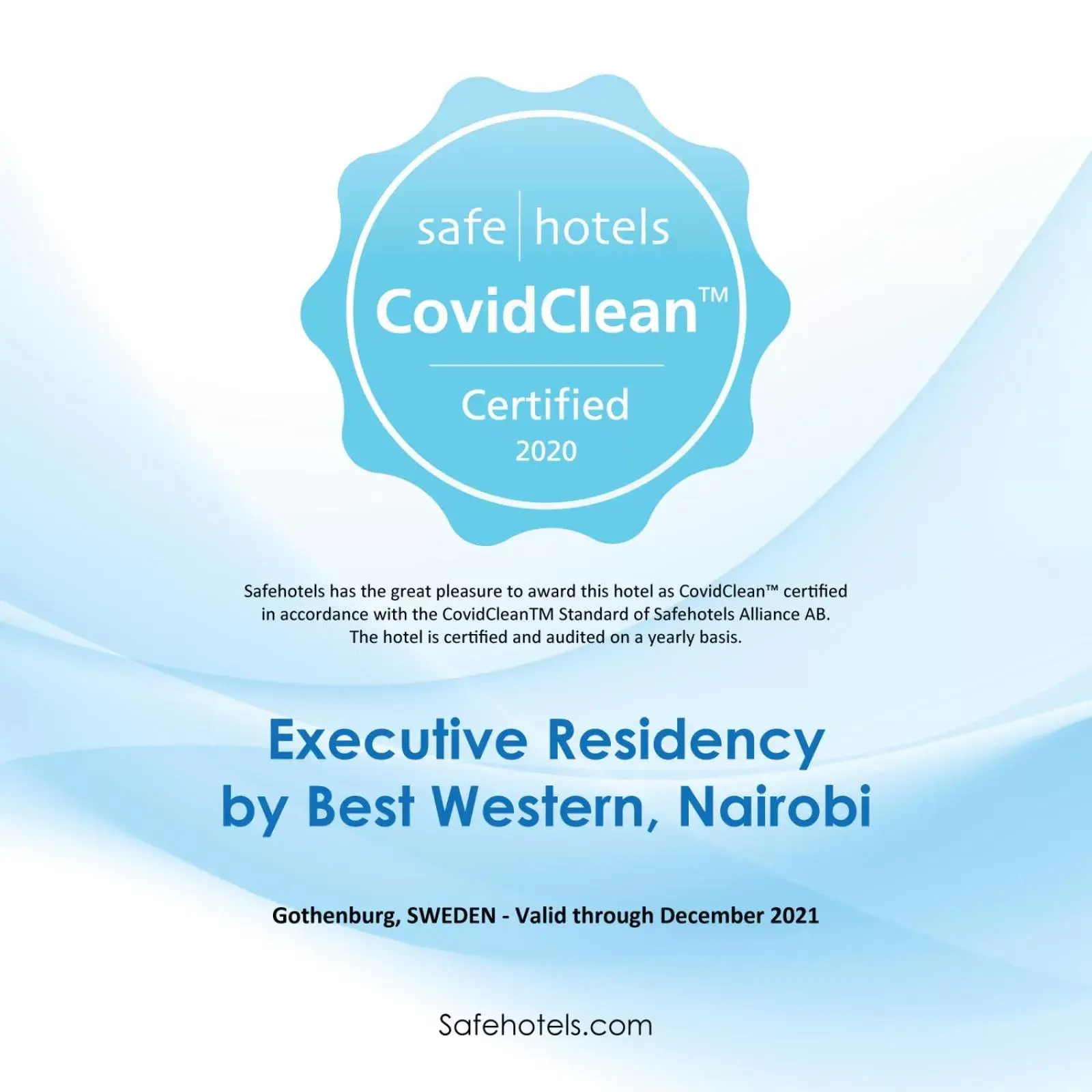 Logo/Certificate/Sign in Executive Residency by Best Western Nairobi