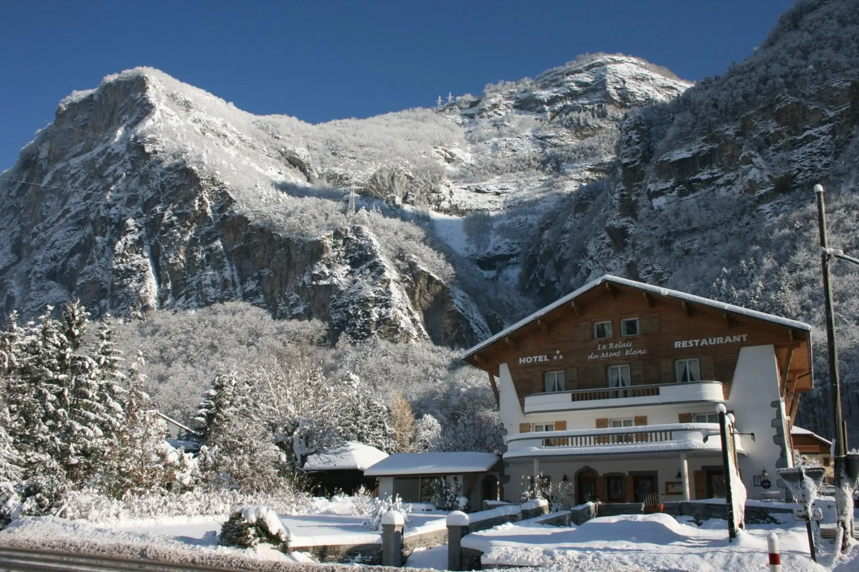 Property building, Winter in Le Relais Du Mont Blanc