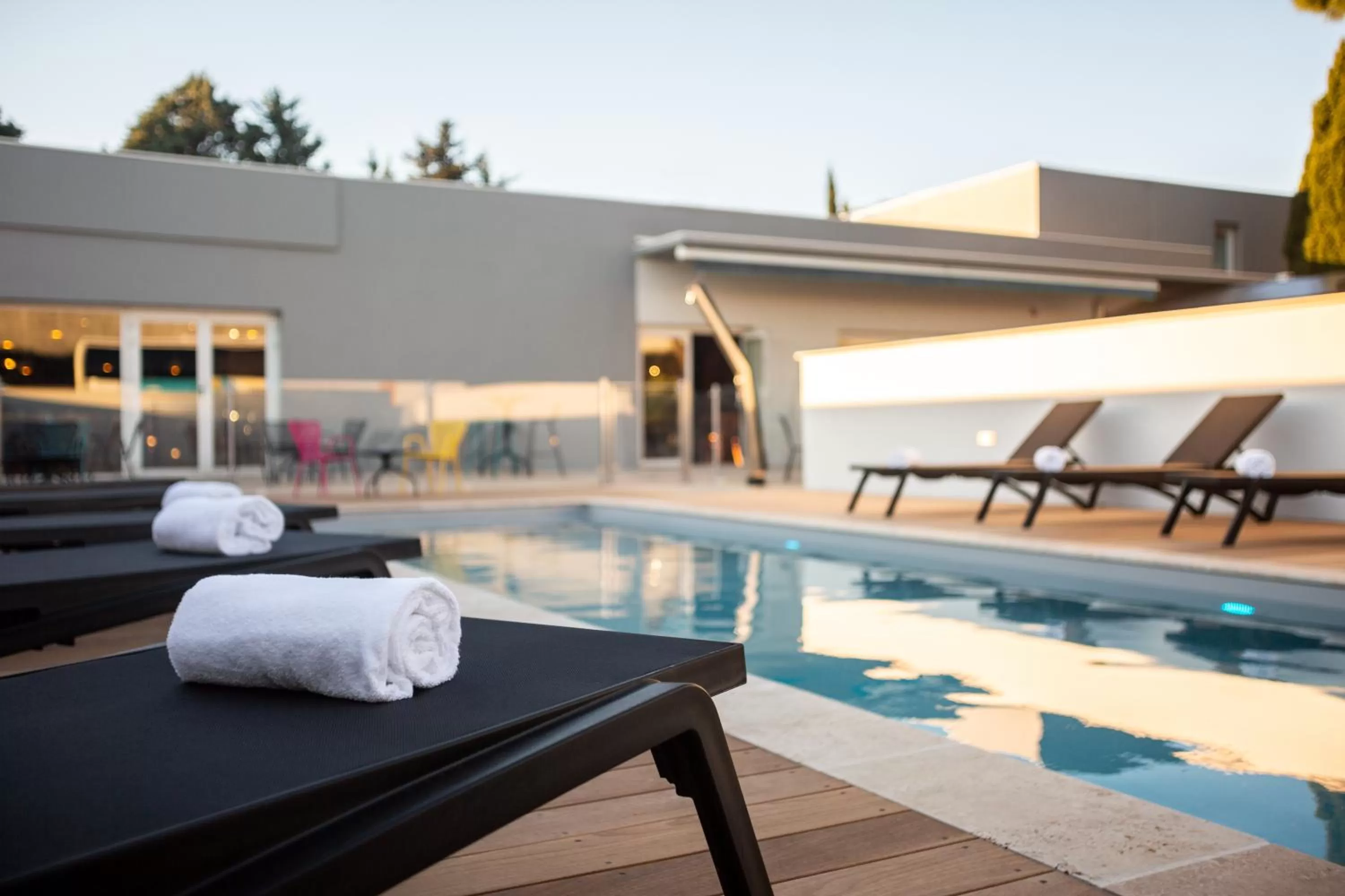Swimming pool in ibis Carcassonne Est la Cité