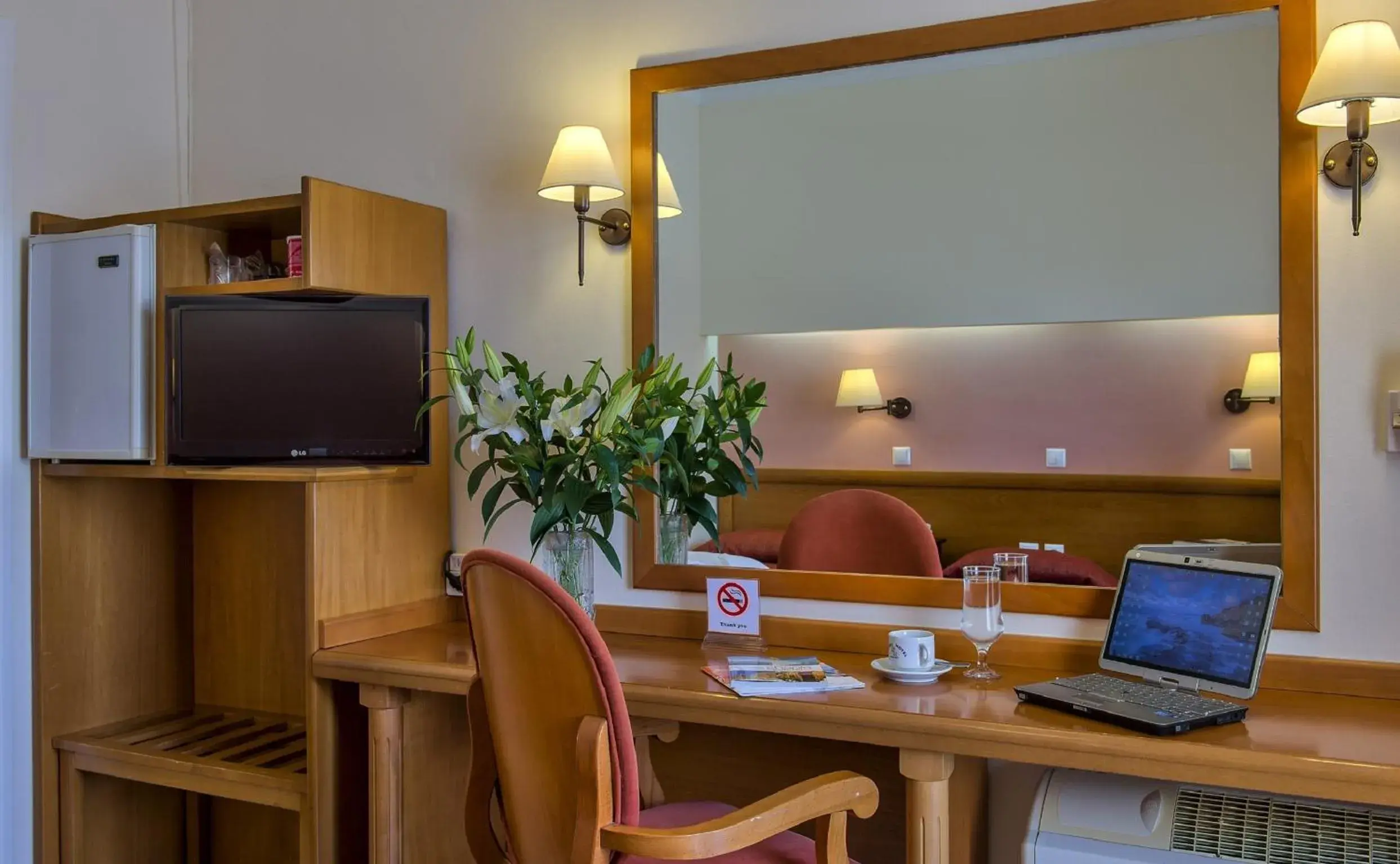 Decorative detail, TV/Entertainment Center in Nefeli Hotel